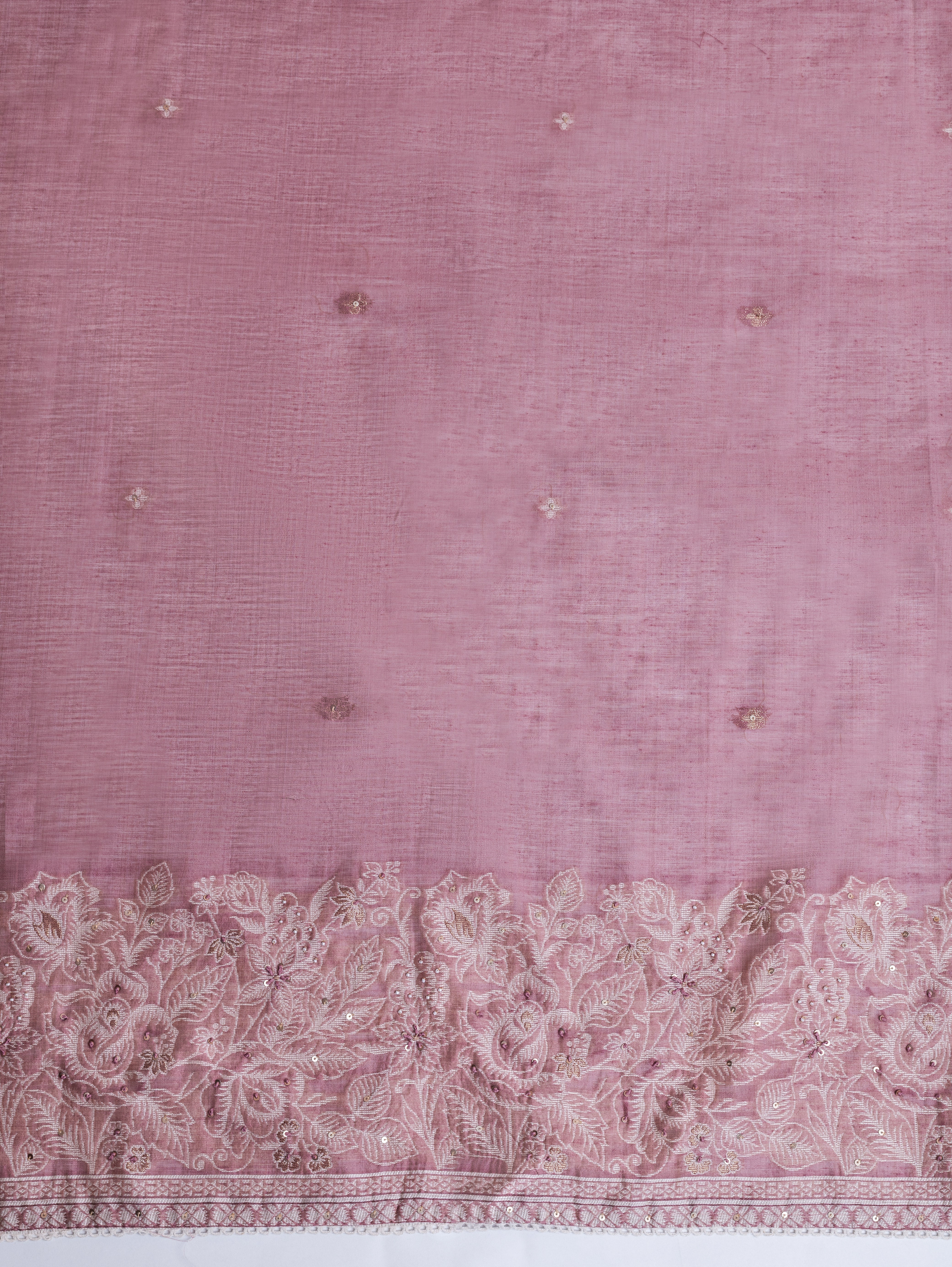 Linen Pink Linen Cotton Blend Suit Set