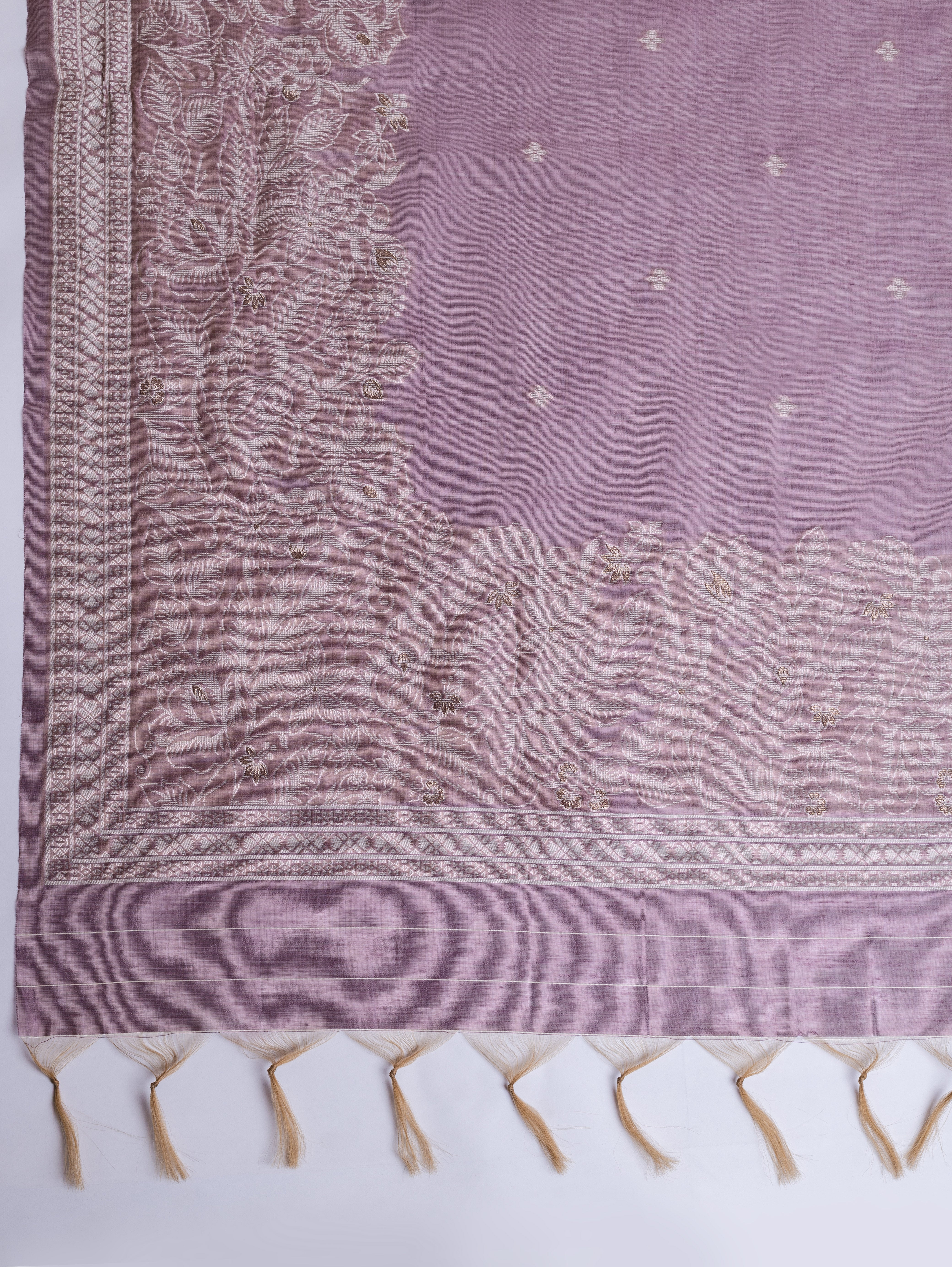 Linen Mauve Linen Cotton Blend Suit Set