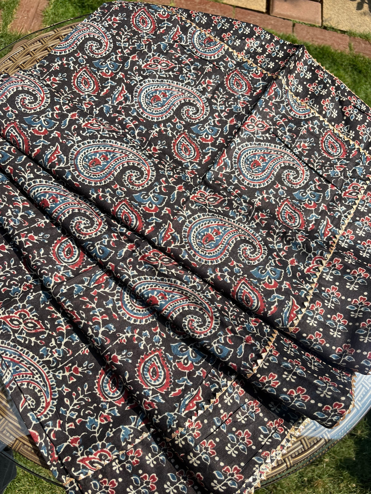Black Traditional Block Printed Dupatta Sterling House