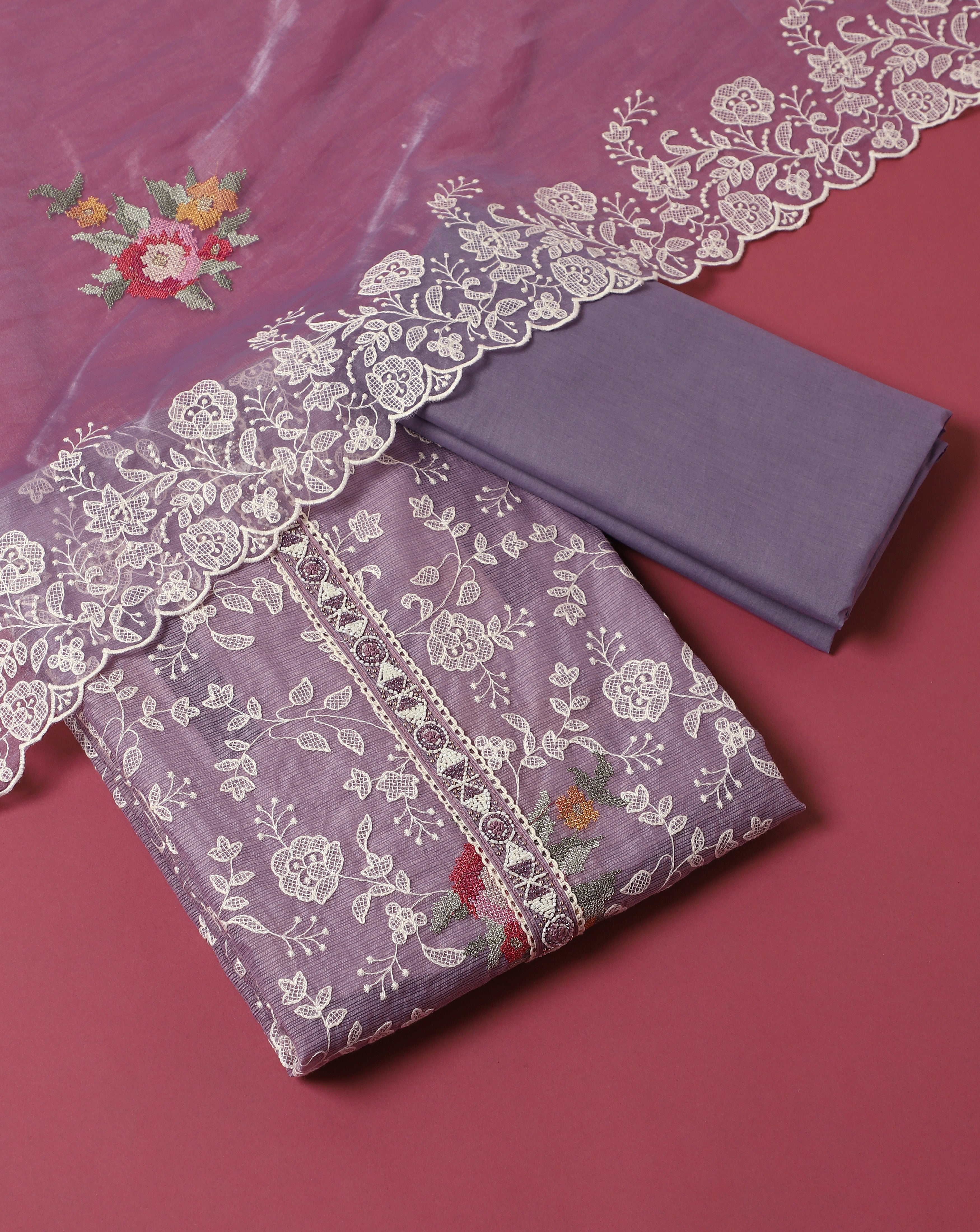 Anokhi Kota Cotton Embroidered Suit Set