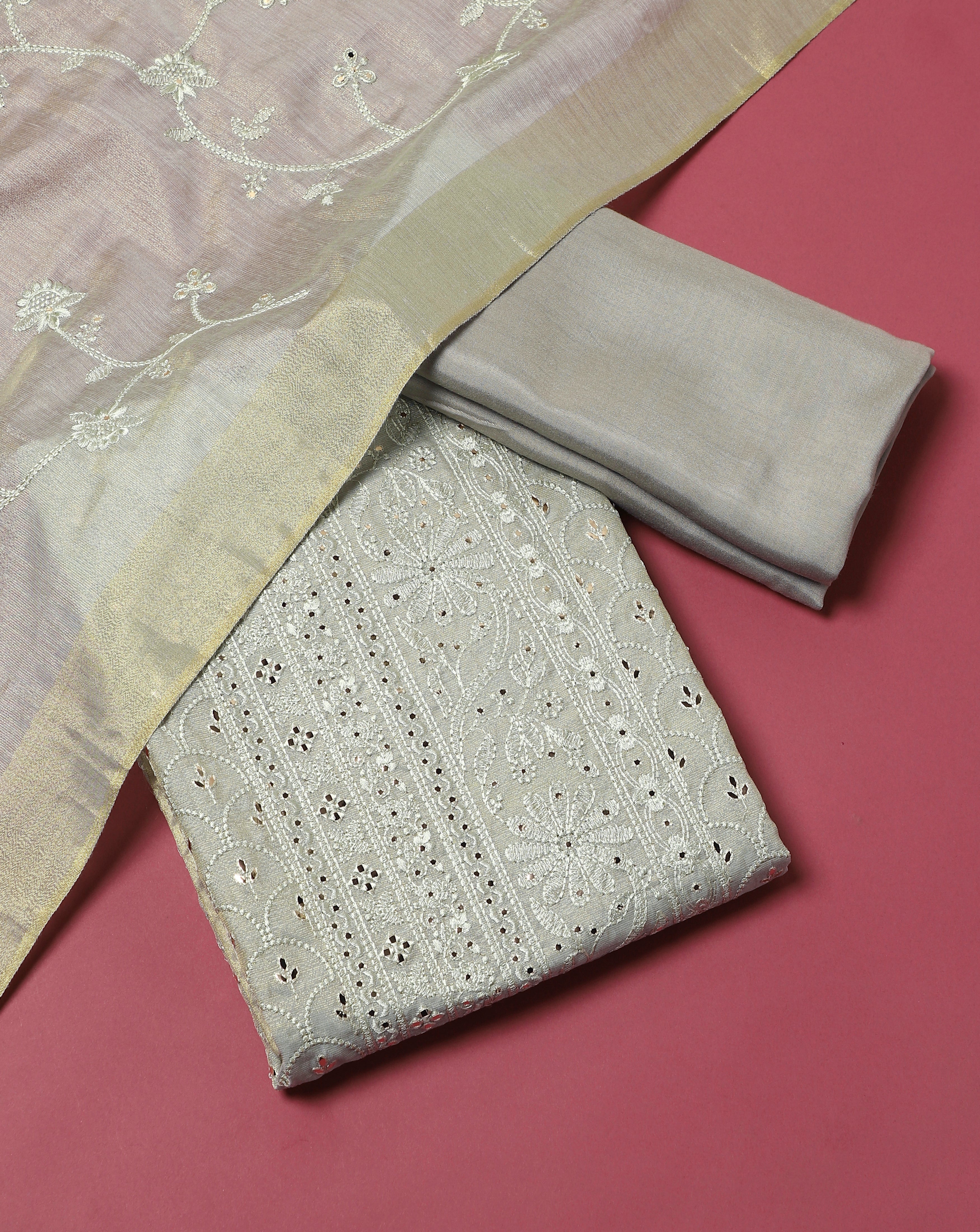 Luxe Shimmer Cotton Silk Suit Set