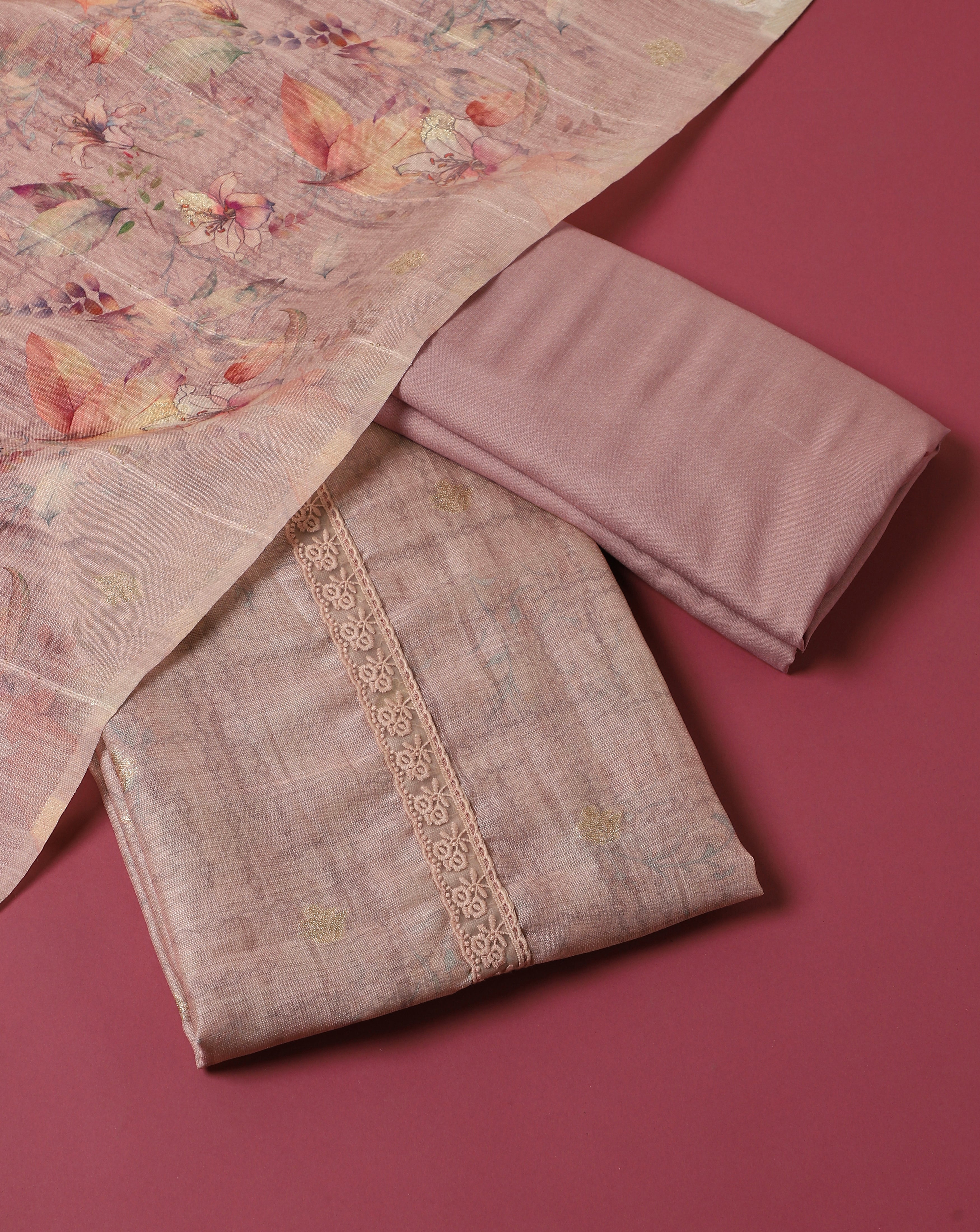 Roze Cotton Linen Suit Set