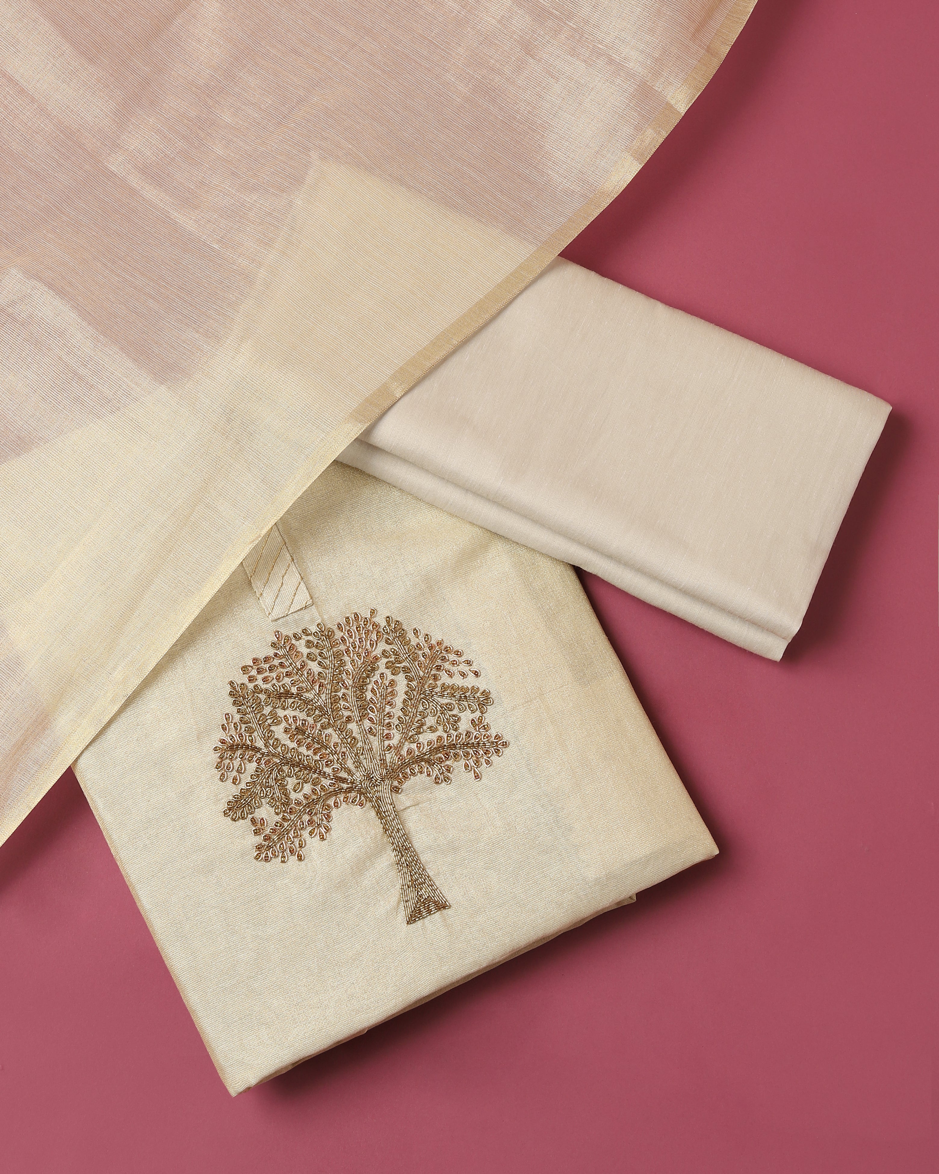 Luxe Shimmer Cotton Silk Suit Set