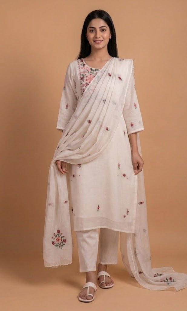 Anokhi Ivory cotton Readymade Set