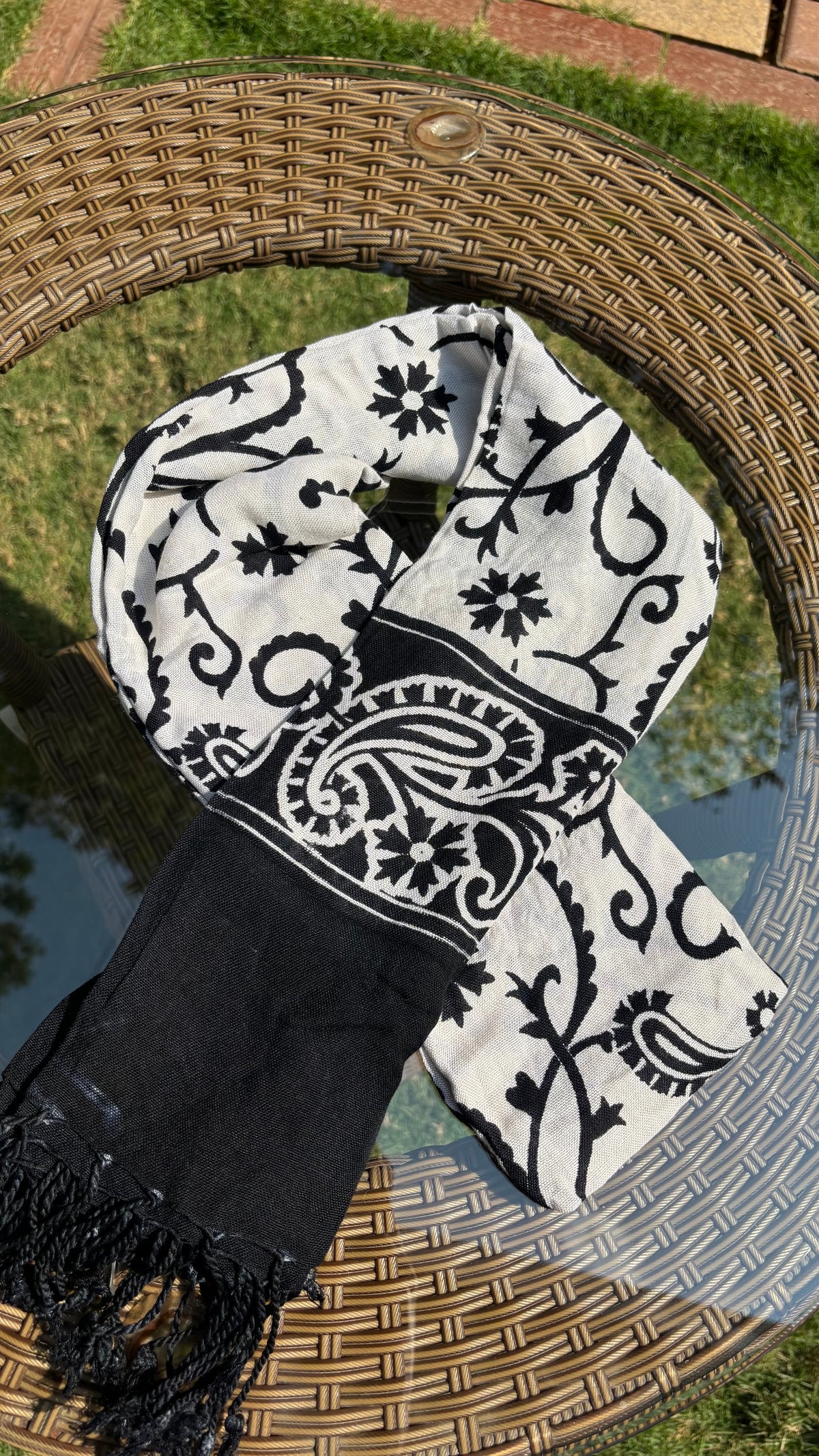 Off-White Printed Cotton Dupatta Sterling House