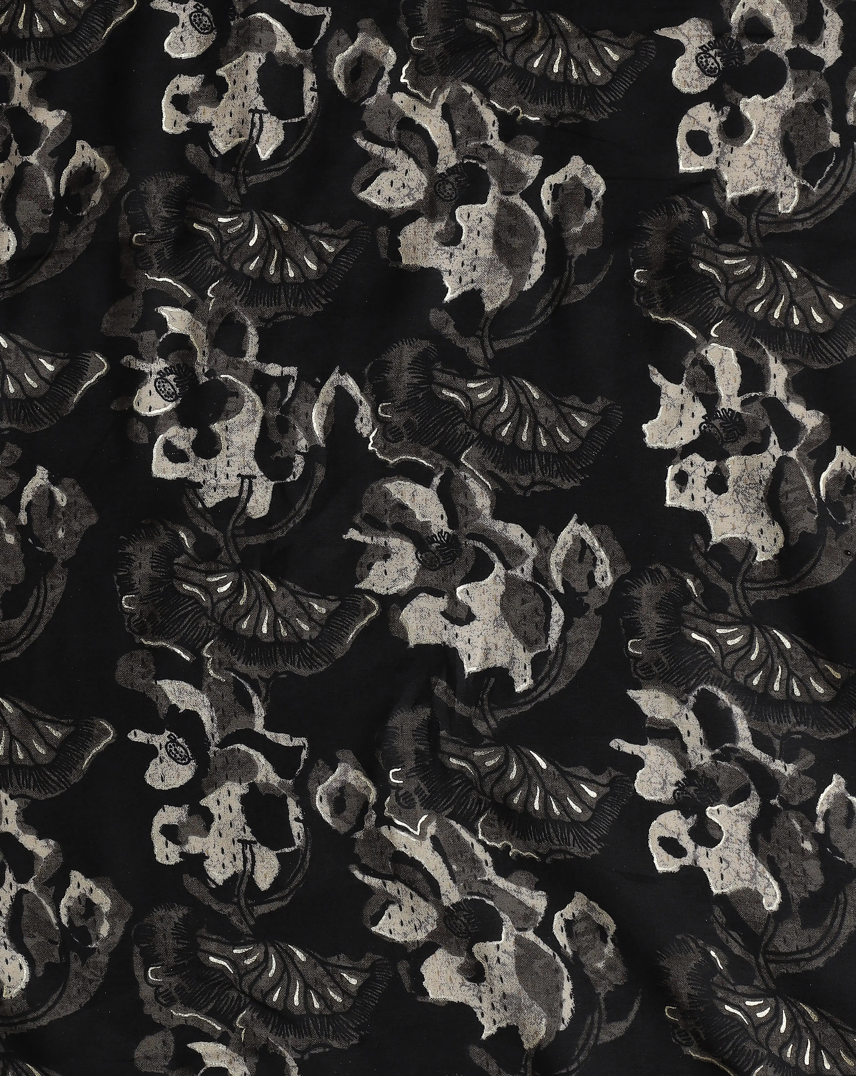 Roze Black Digital Foil Print Muslin Fabric sterling house 1