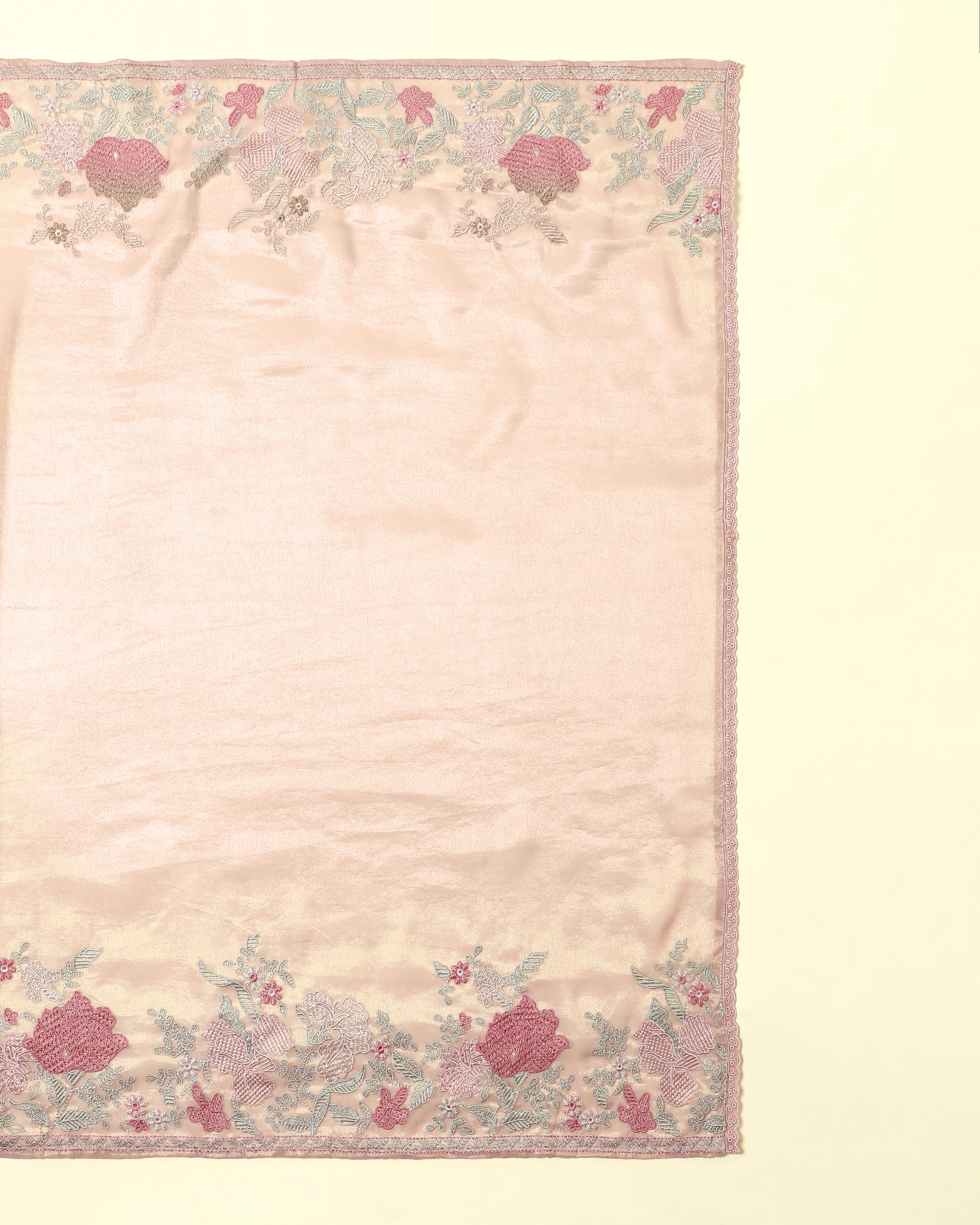 Luxe Soft Shimmer Embroidered Silk Suit Set