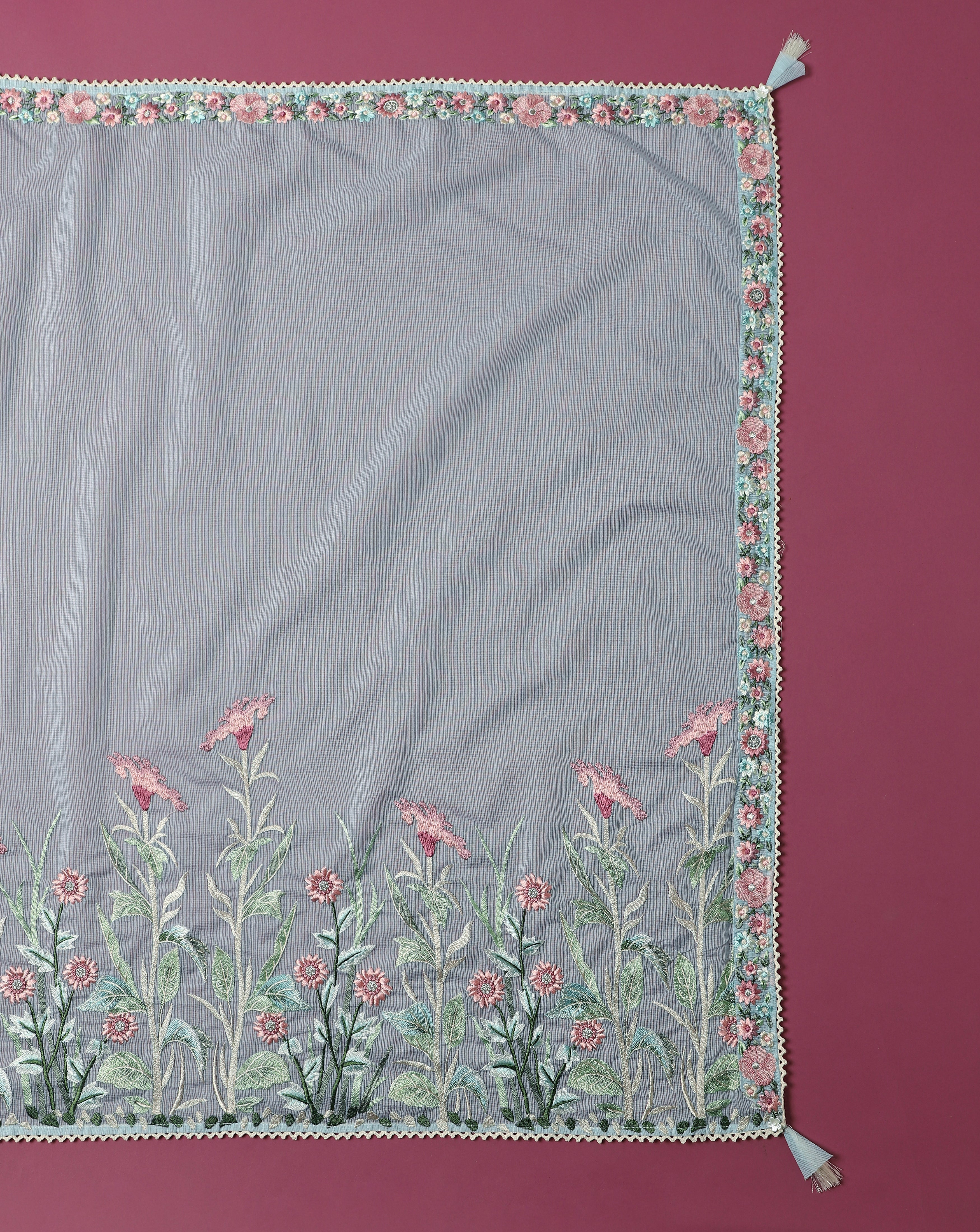 Luxe Blue Kota Embroidered Suit Set