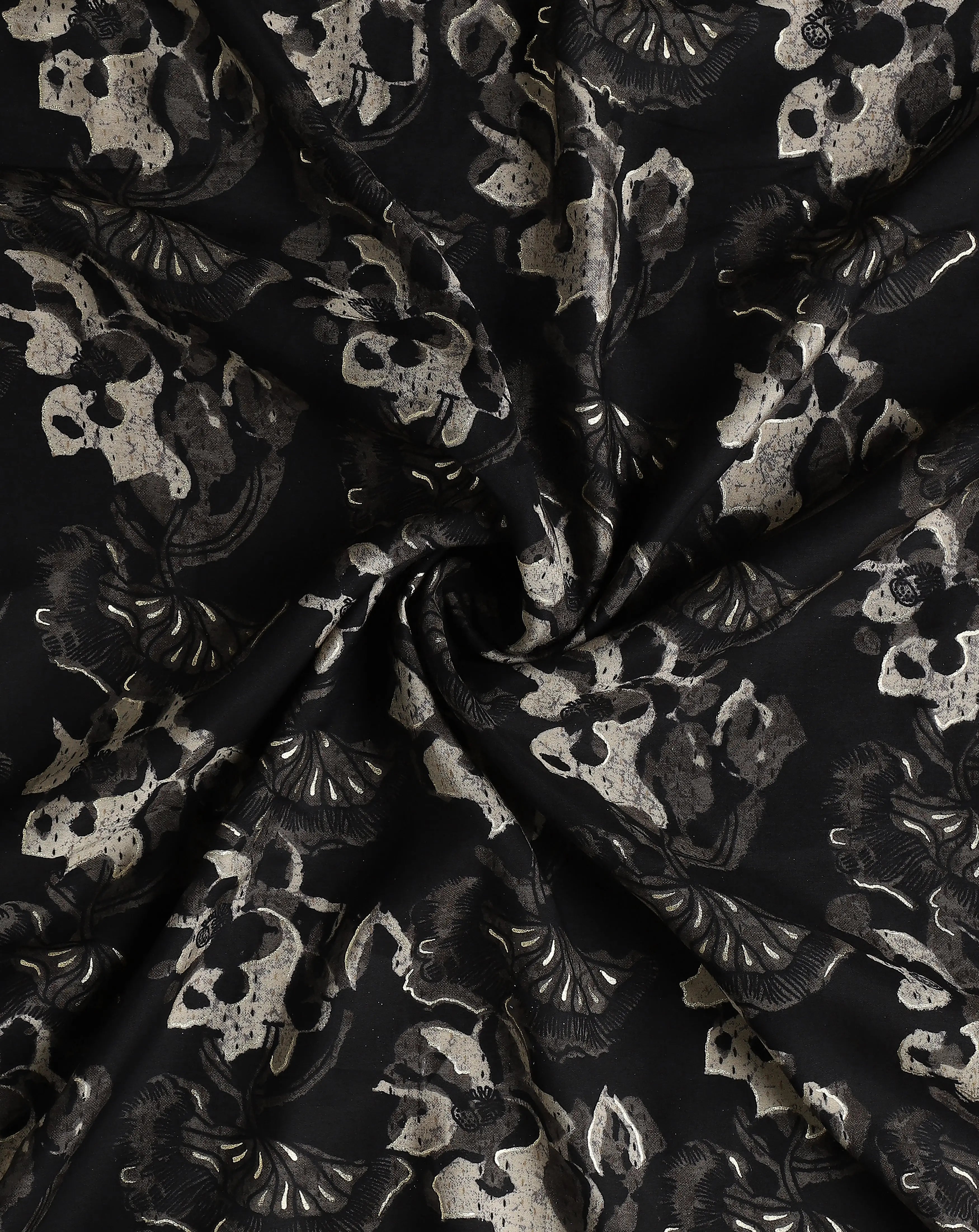 Roze Black Digital Foil Print Muslin Fabric sterling house 1