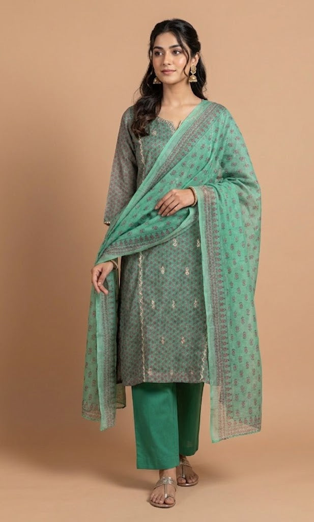 Luxe Sage Green Silk Blend Readymade Set