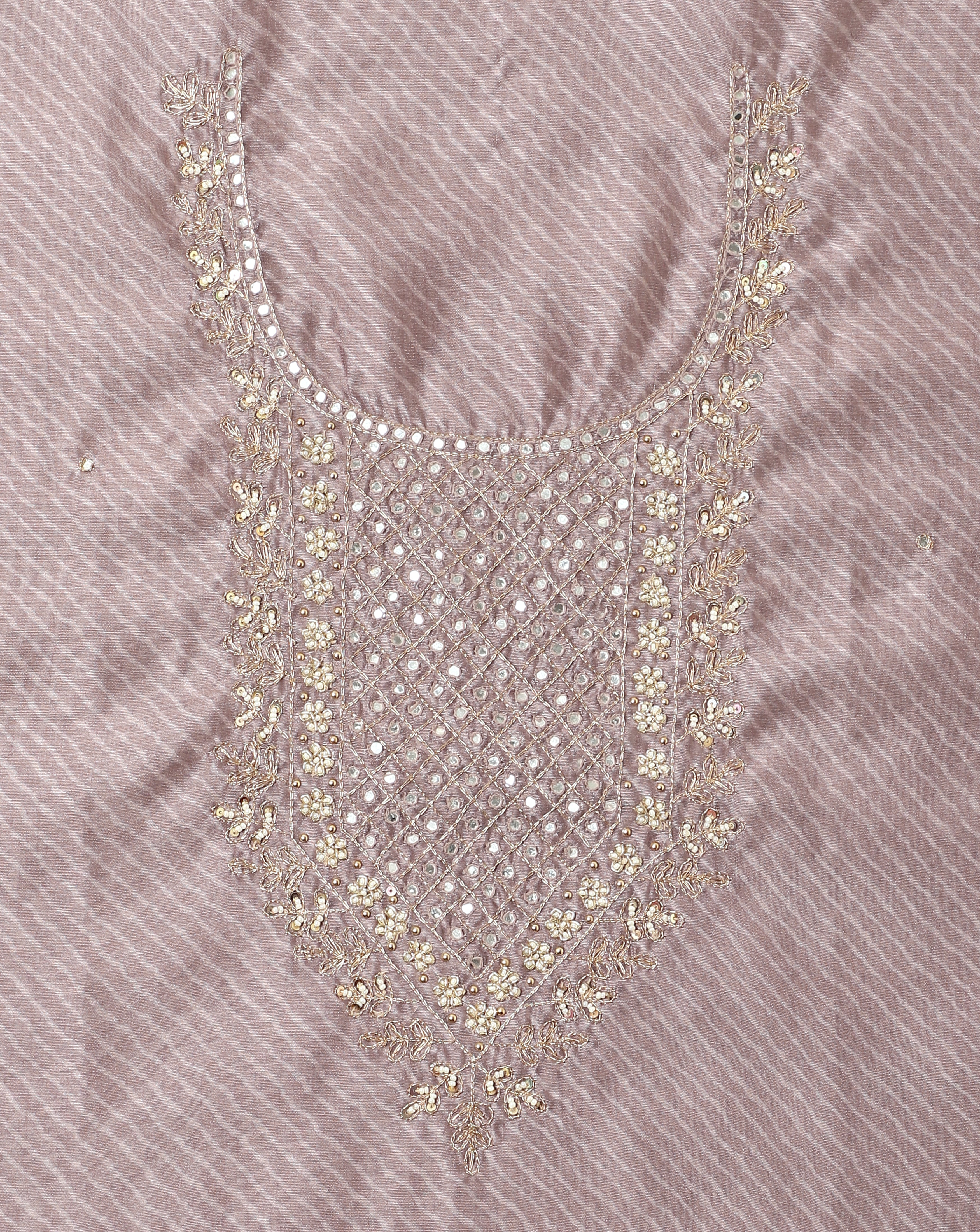 Luxe Chanderi Lehriya and Jamdani Suit Set