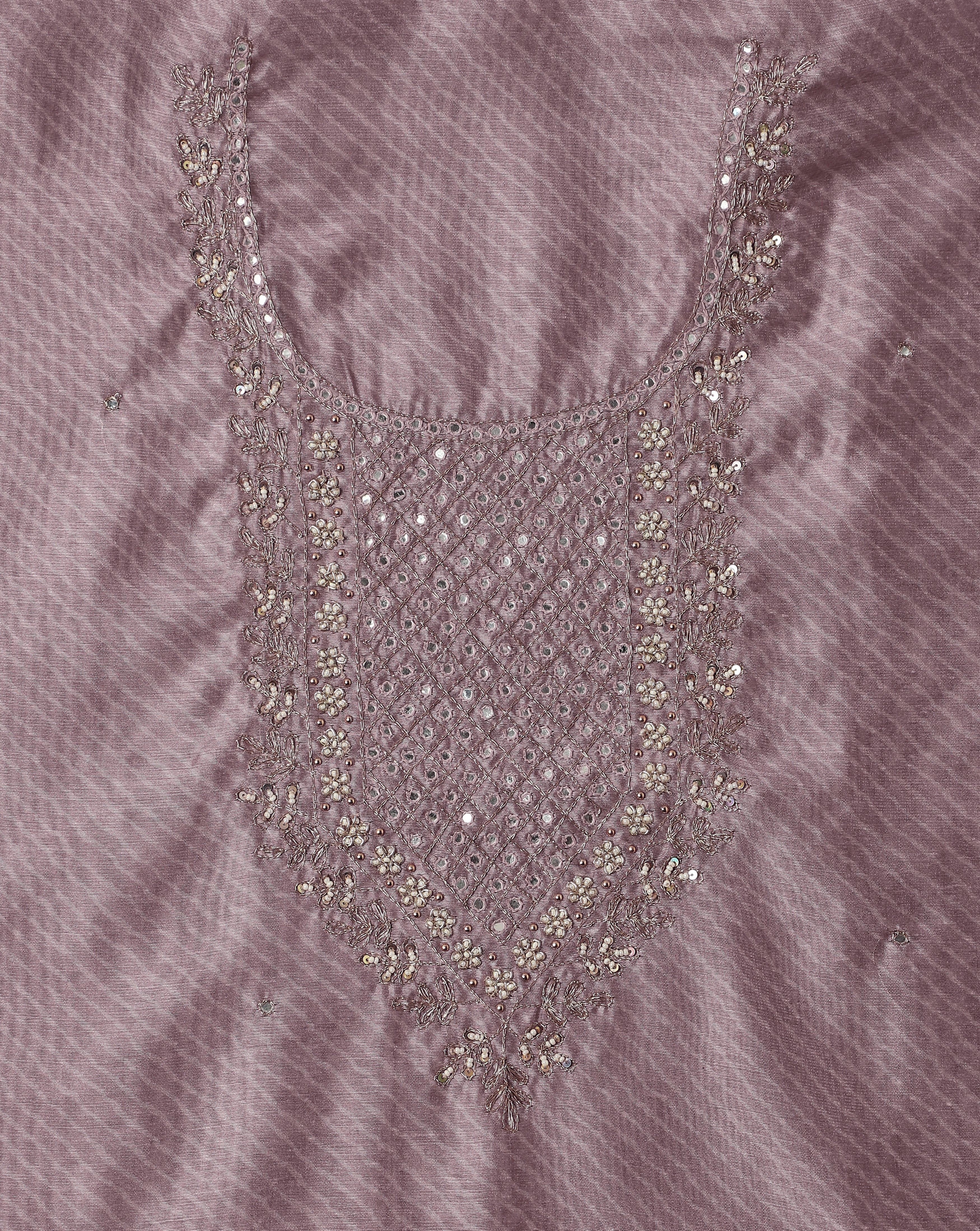 Luxe Chanderi Lehriya and Jamdani Suit Set