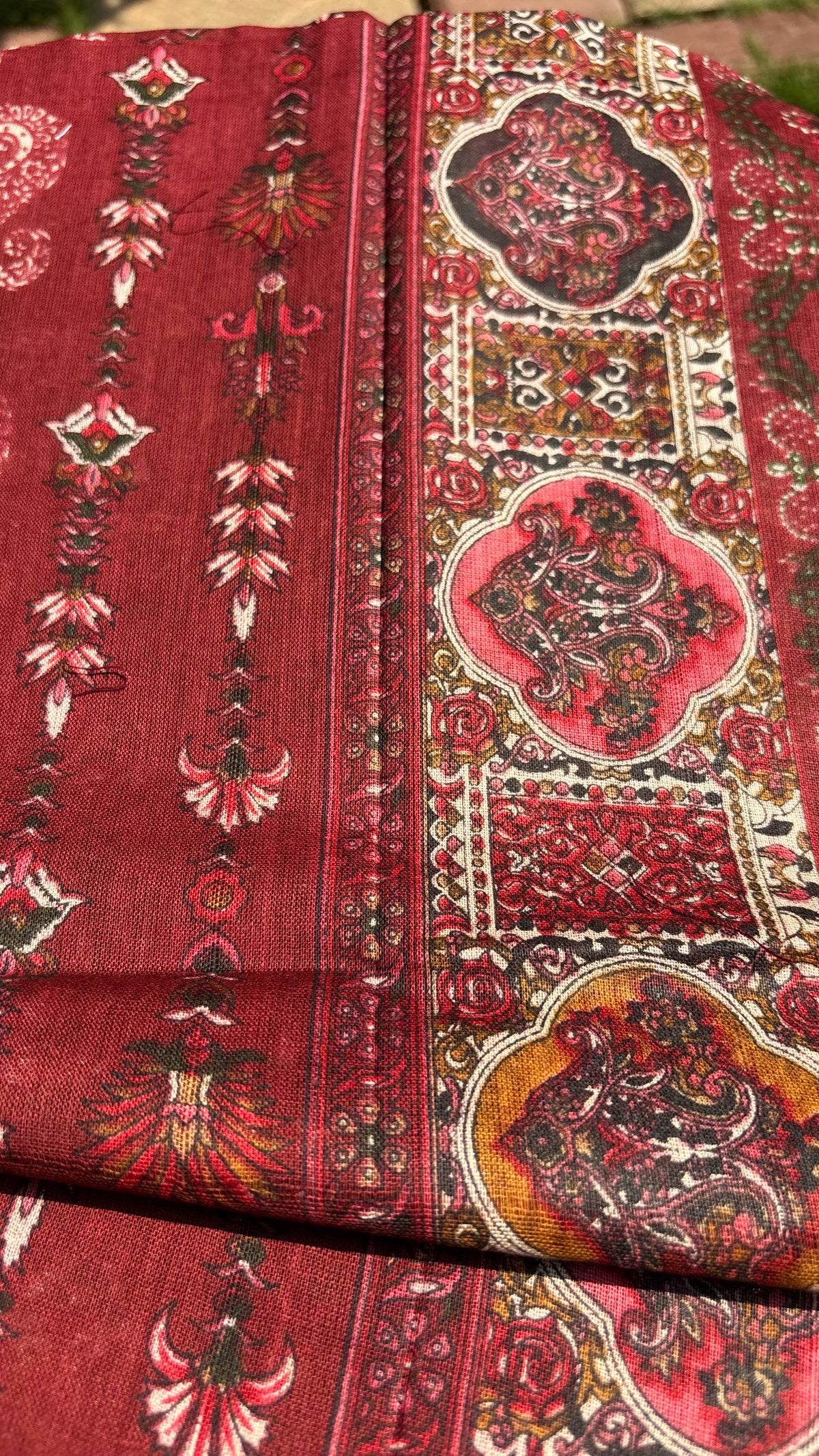Red Printed Cotton Dupatta Sterling House