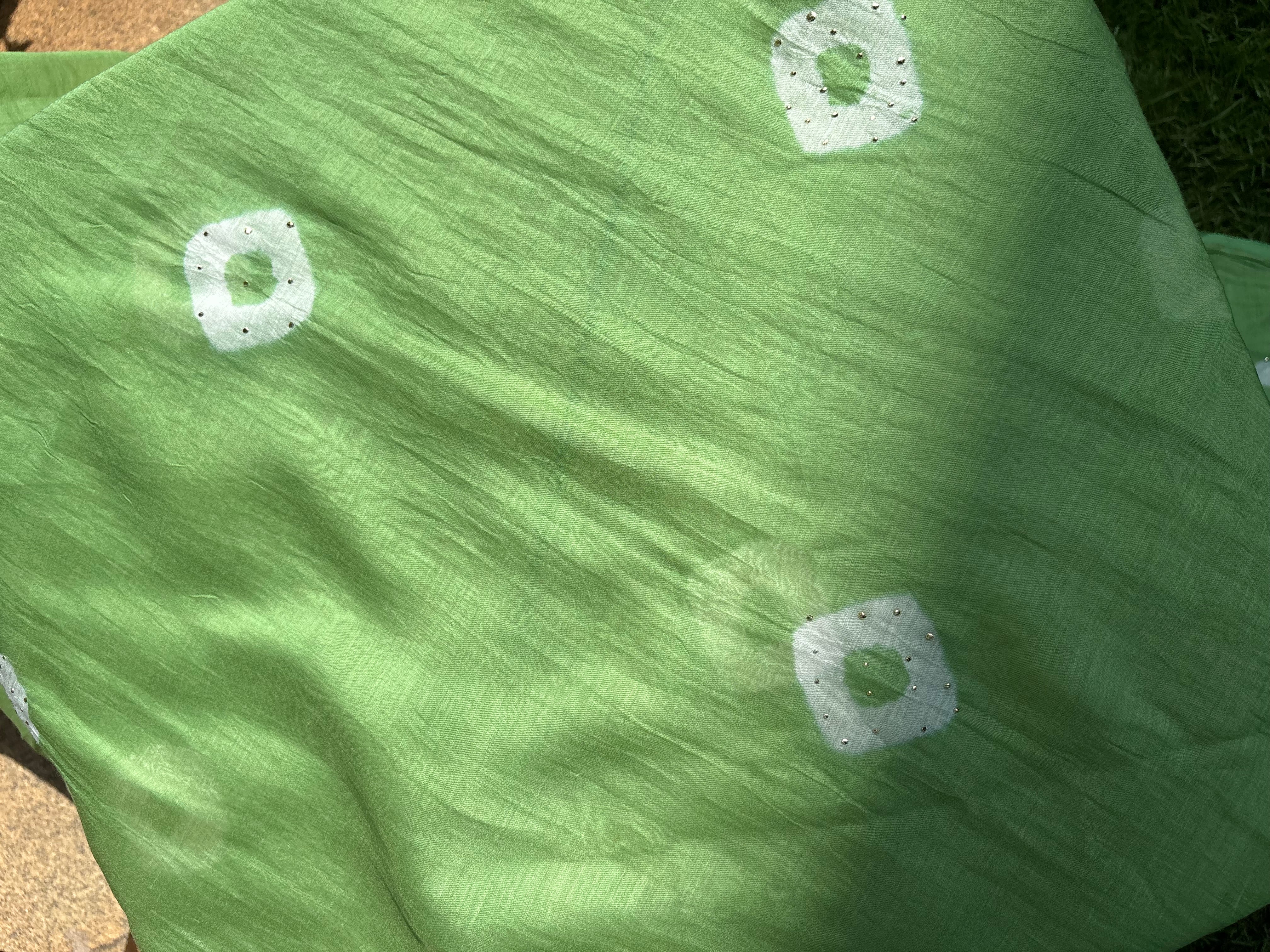 Afreen Green Bandhani Cotton Fabric