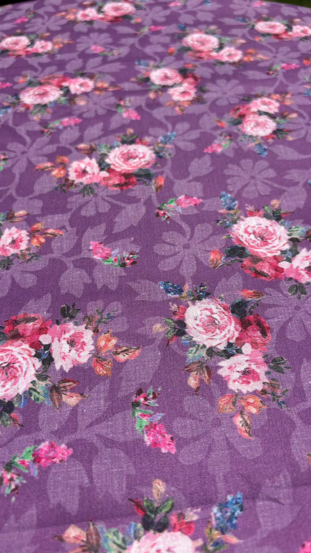 Purple Rose Floral Fabric Sterling House