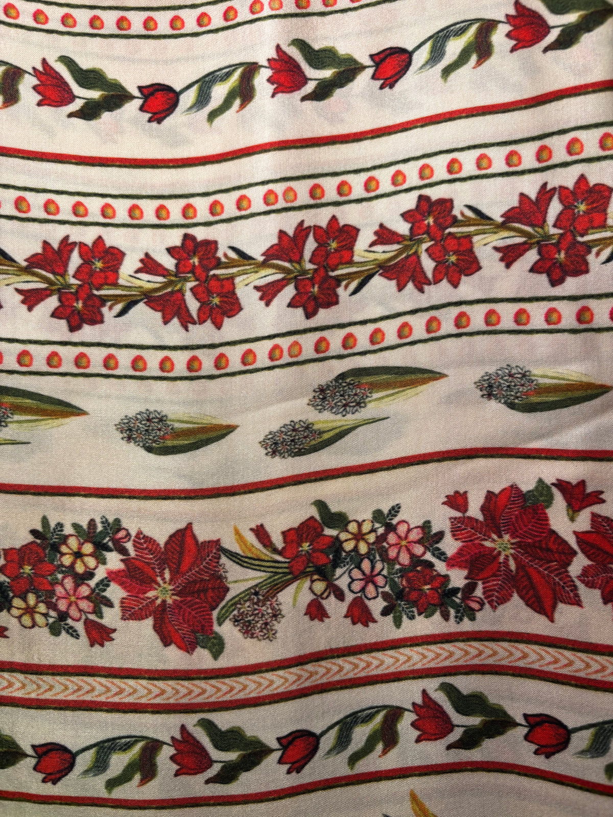 Ivory Red Floral Modal Fabric Sterling House