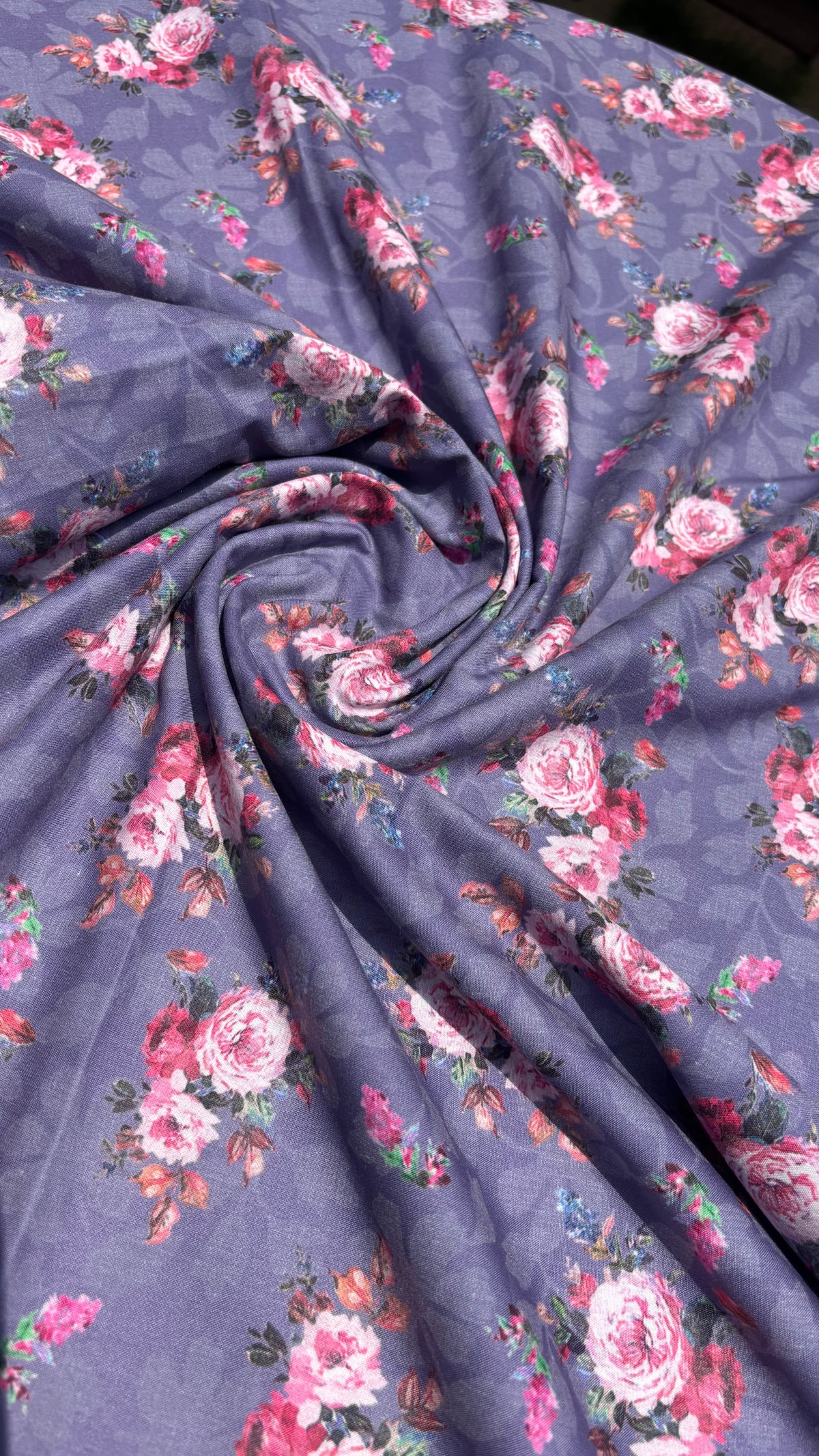 Lavender Rose Floral Fabric Sterling House