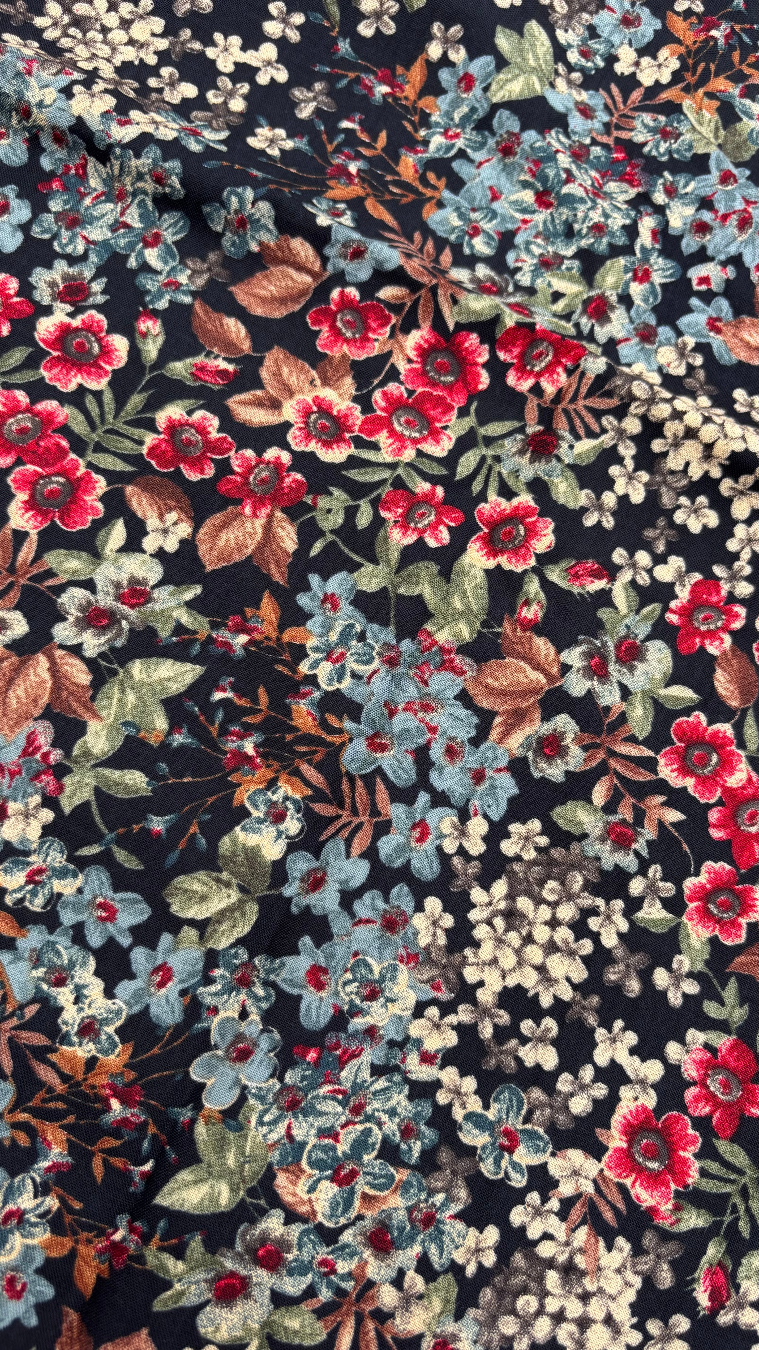 Black Muslin Floral Fabric Sterling House