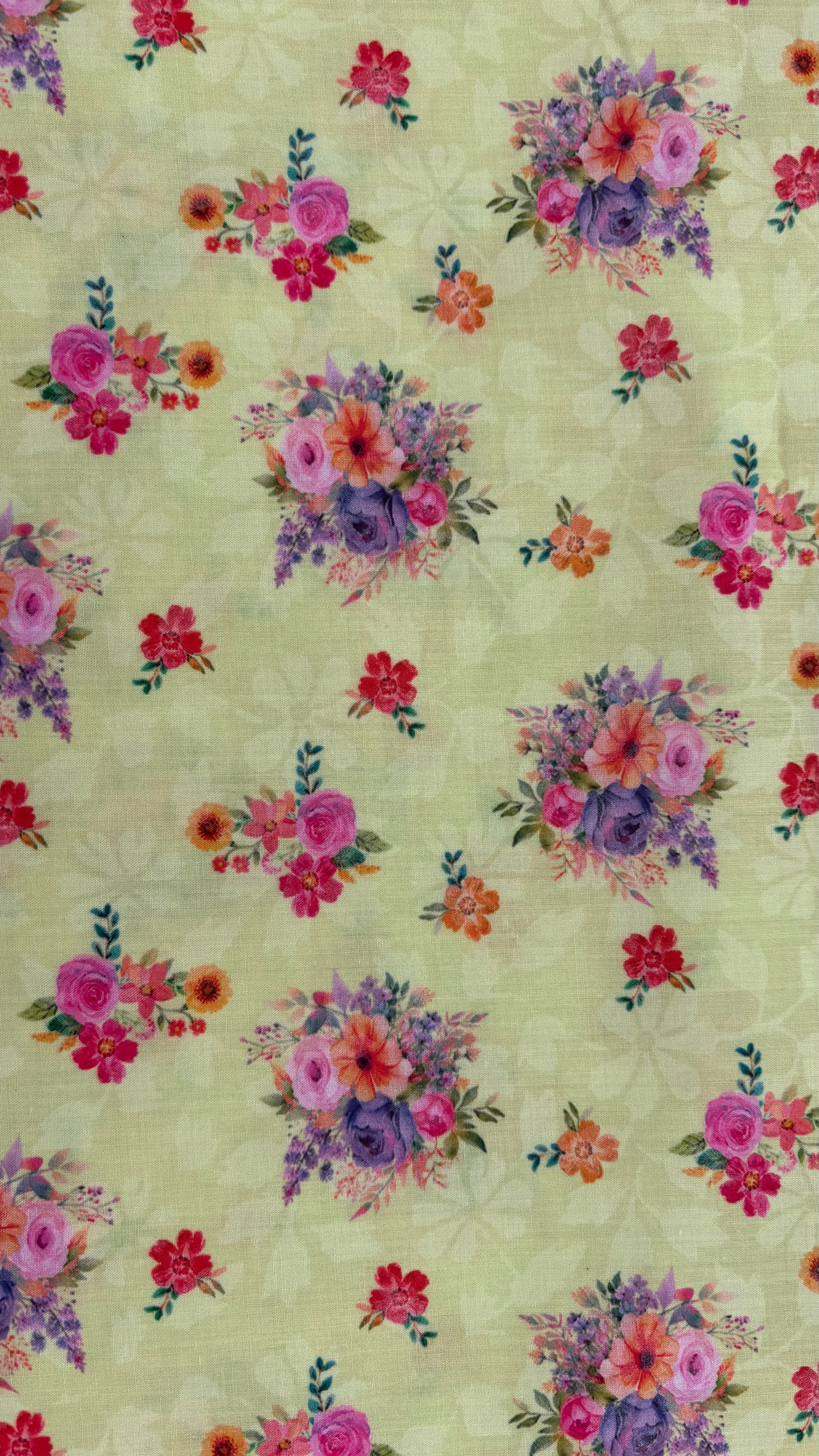 Yellow Floral Cotton Fabric Sterling House