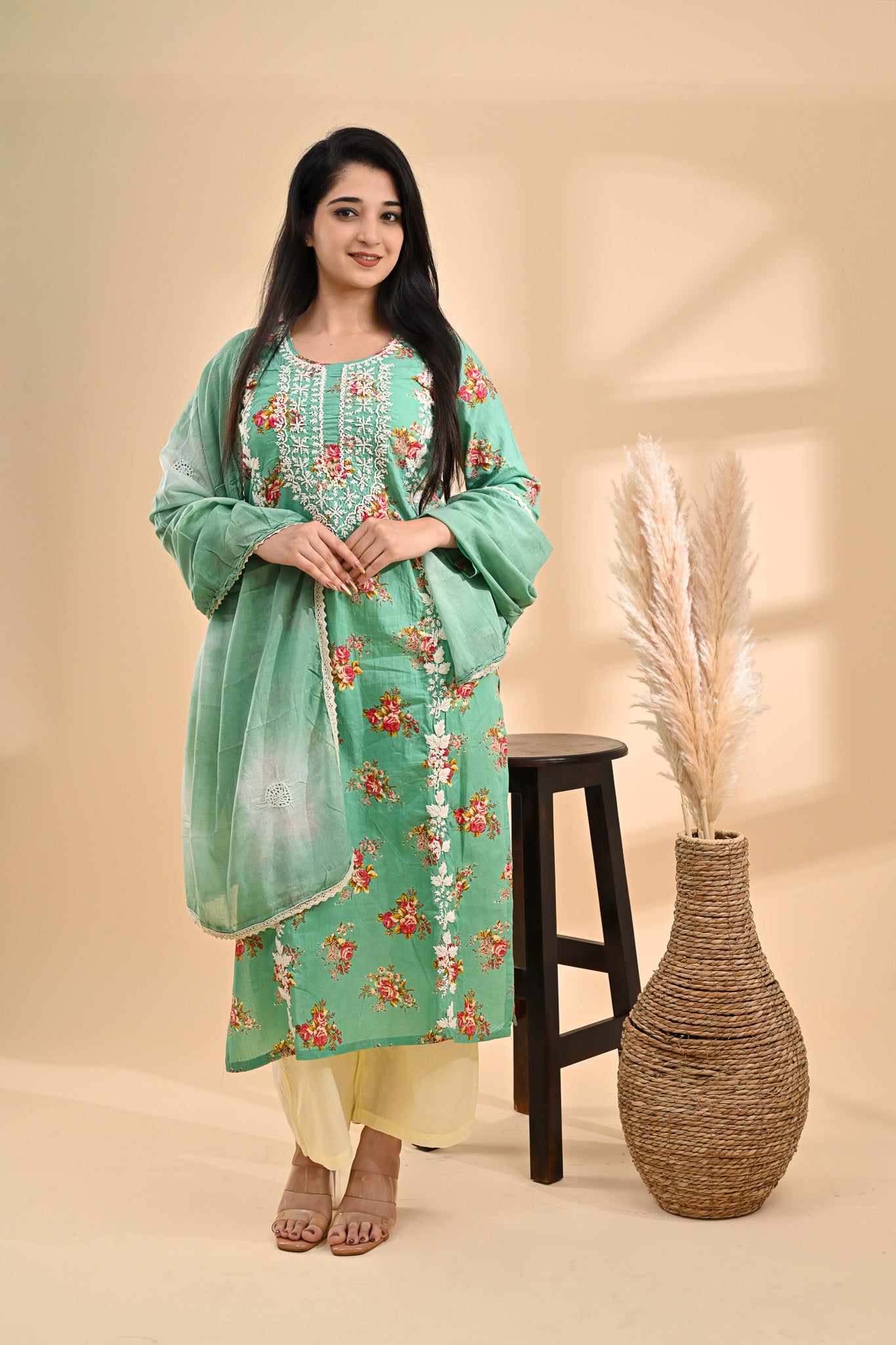 Mint Green Cotton Readymade Set Sterling House