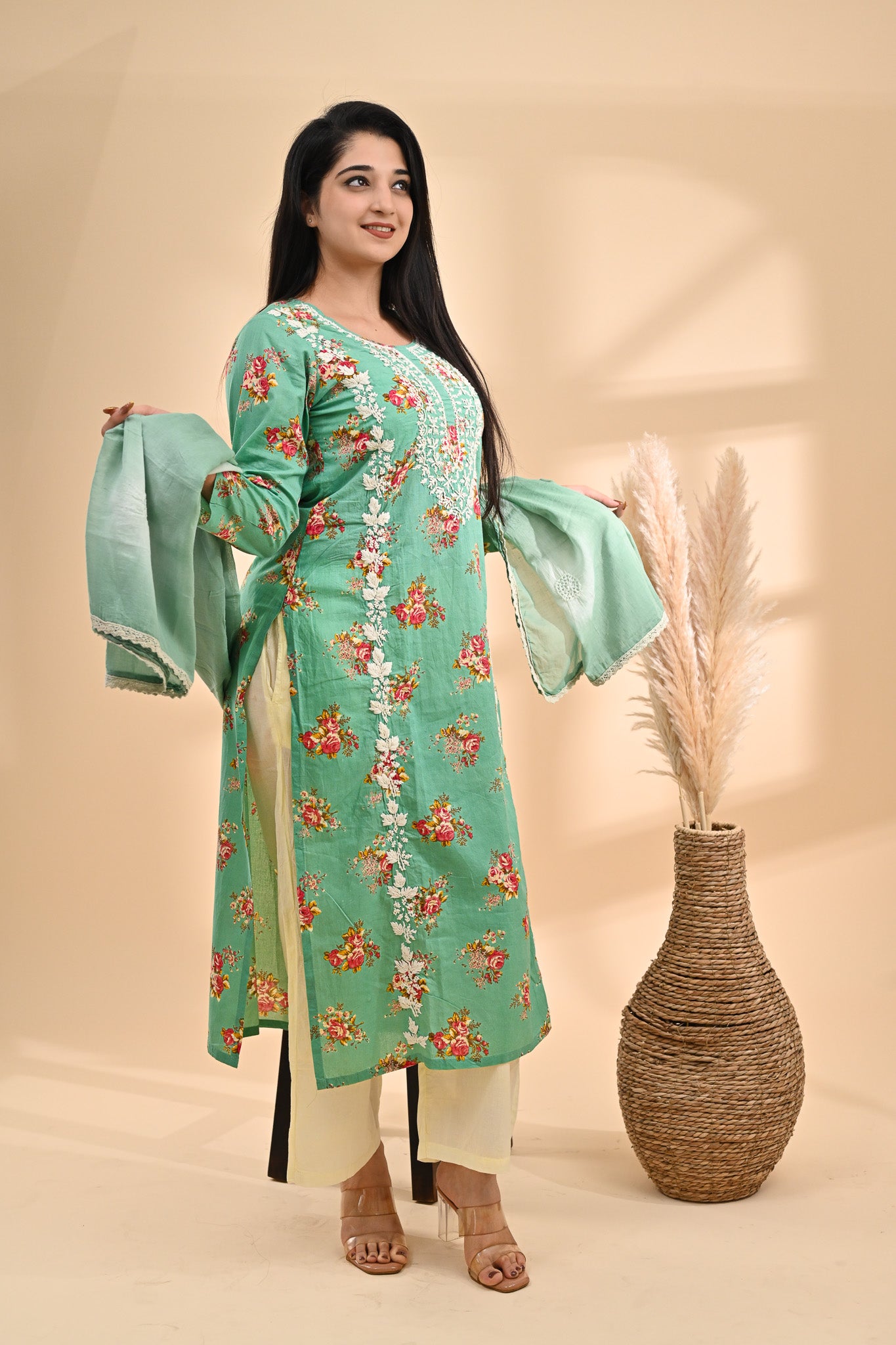Mint Green Cotton Readymade Set Sterling House