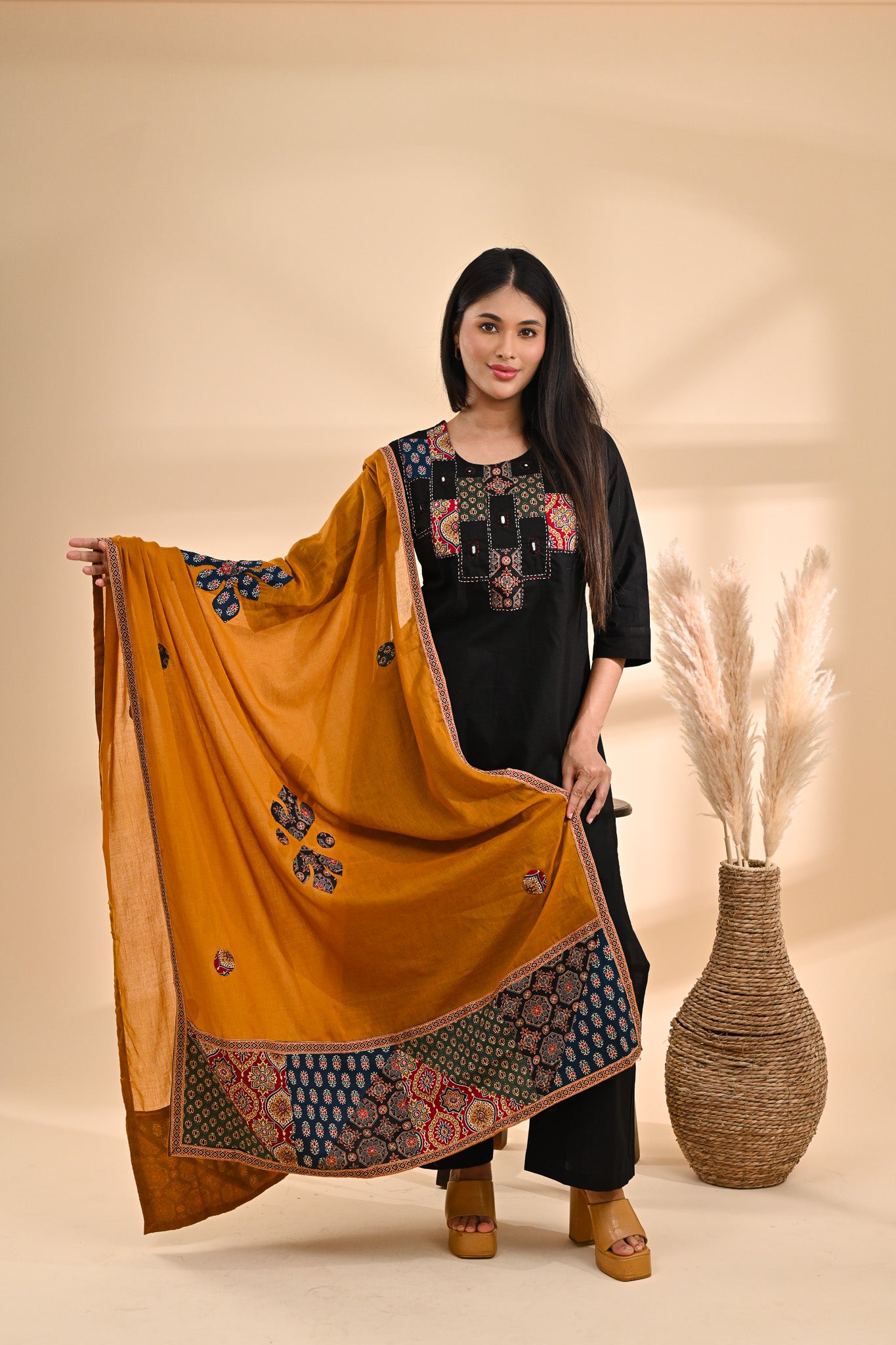 Black Cotton Readymade Set Sterling House