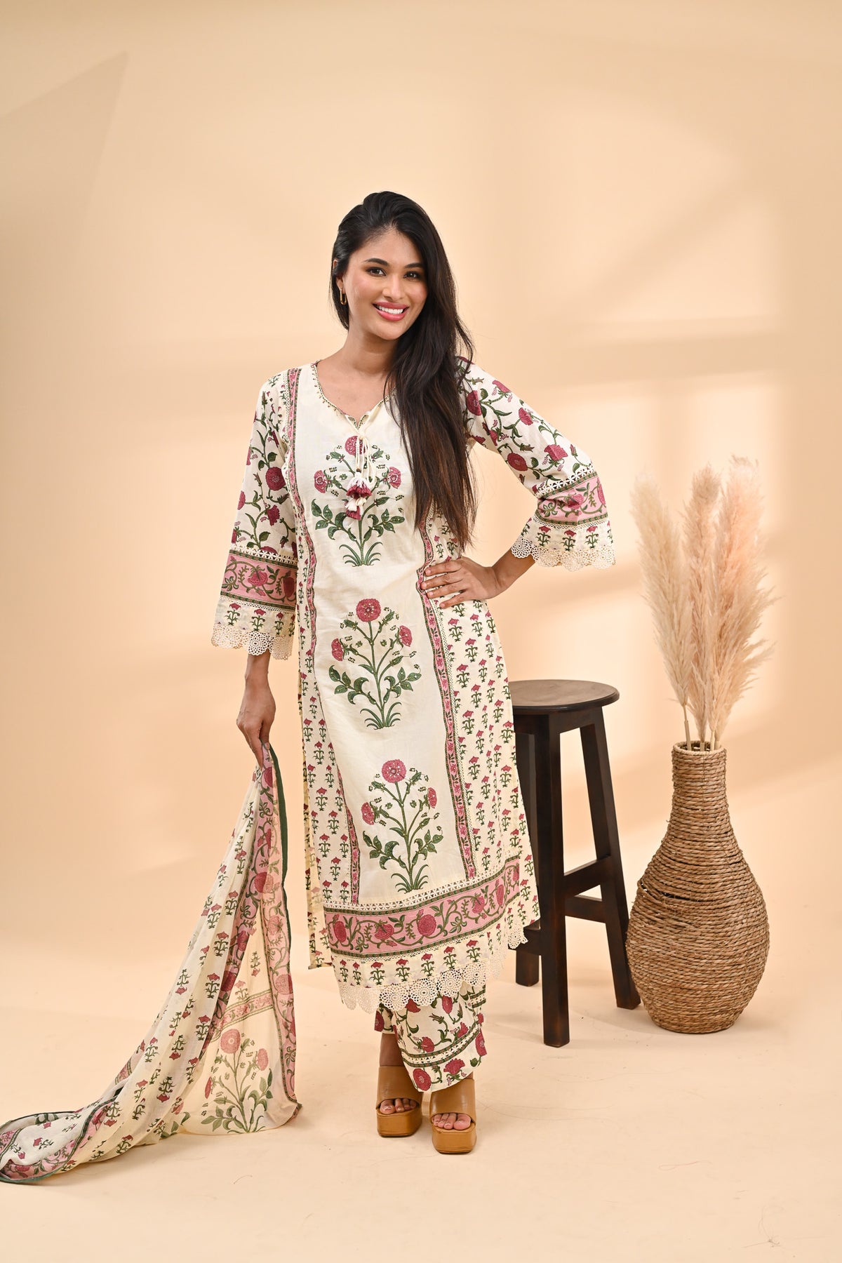 White Cotton Readymade Set Sterling House
