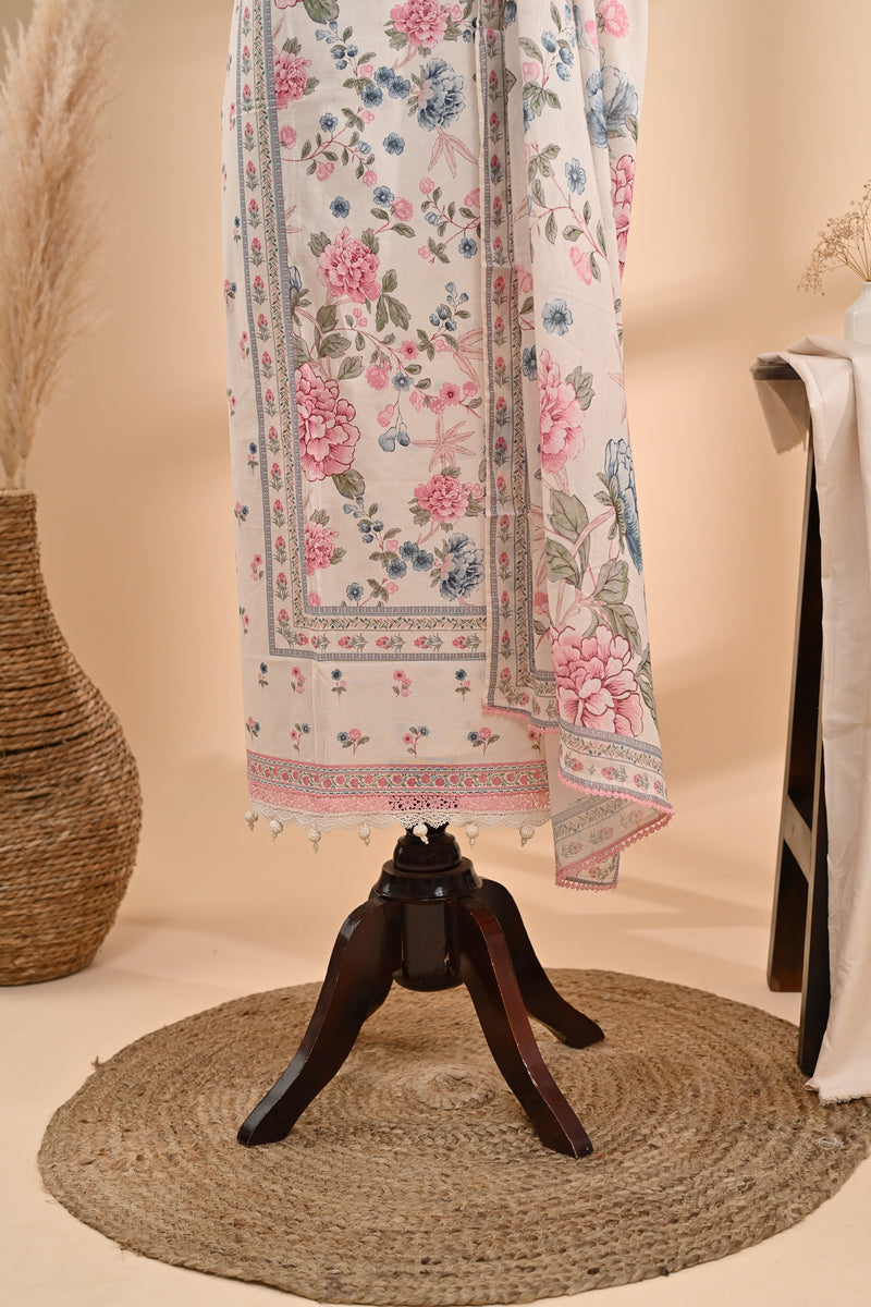 Off-White Printed Cotton Unstitched Suit Sterling House