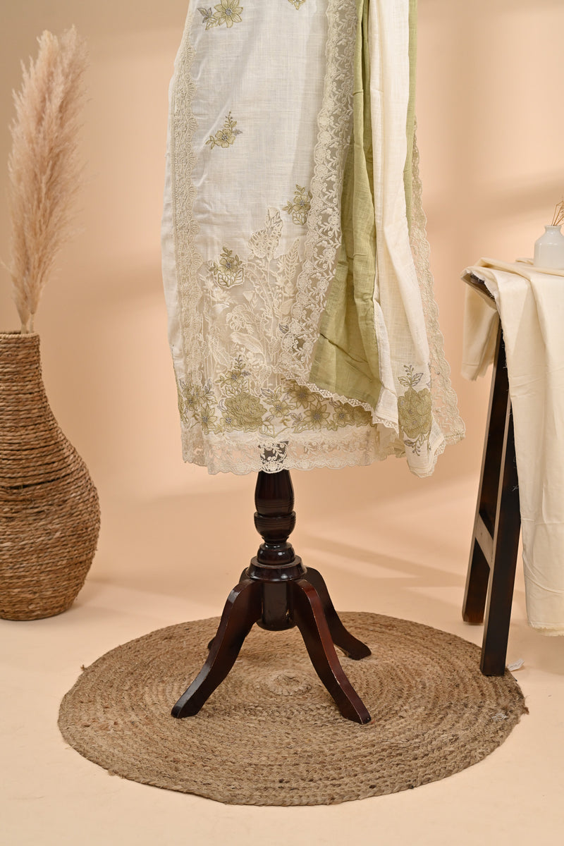 Off-White Linen Cotton Unstitched Suit Sterling House