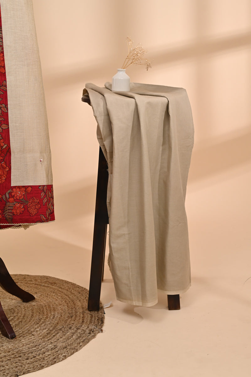 Beige Chinnon silk Unstitched Suit Sterling House