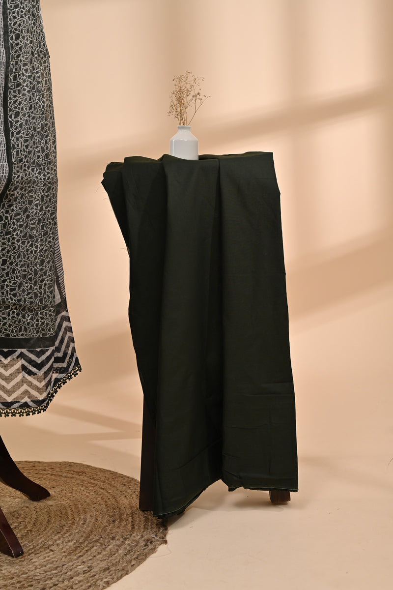 Olive Green Linen Cotton Unstitched Sterling House