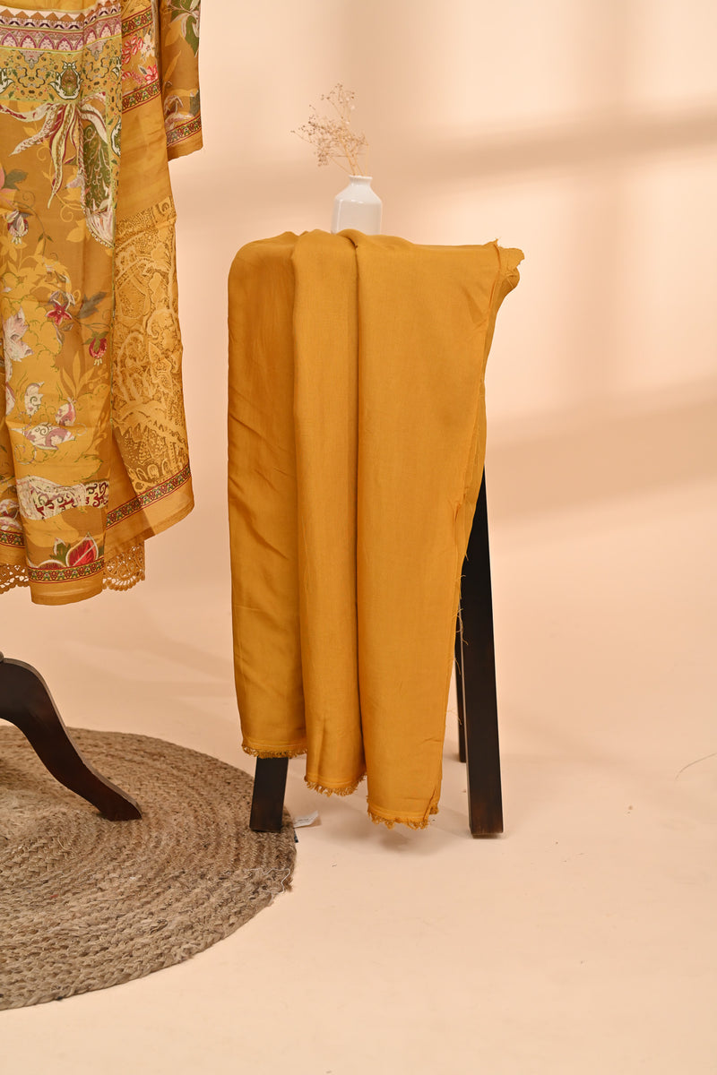 Mustard Muslin Unstitched Suit Sterling House