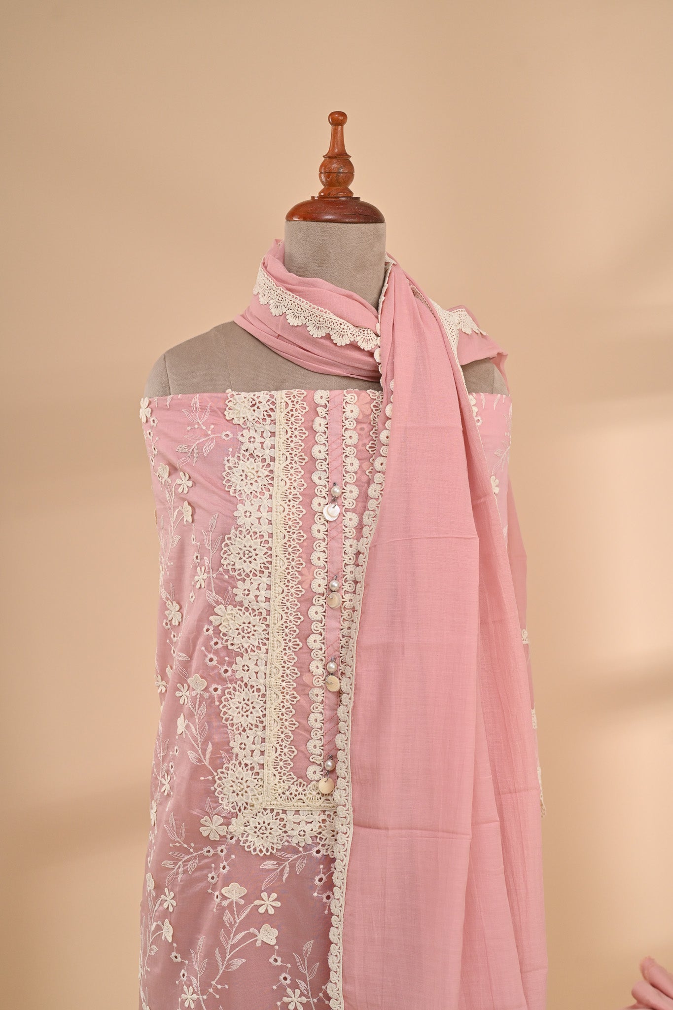Pastel Pink Premium Cotton Unstitched Suit Sterling House