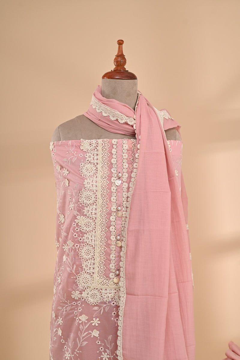 Pastel Pink Premium Cotton Unstitched Suit Sterling House