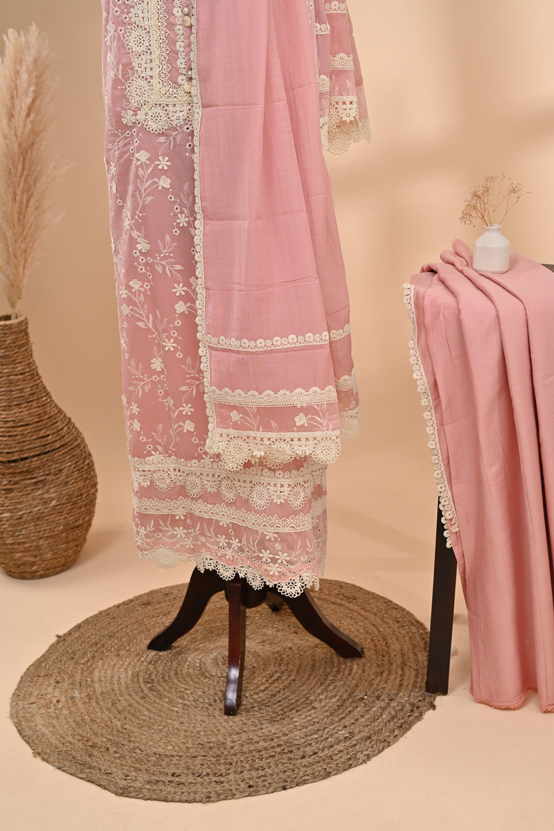 Pastel Pink Premium Cotton Unstitched Suit Sterling House