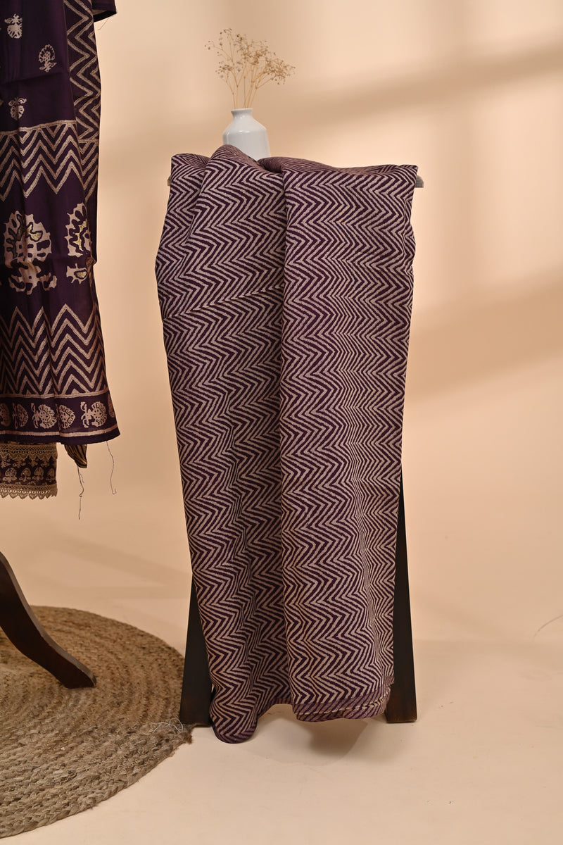 Deep Plum Cotton Unstitched Suit Sterling House