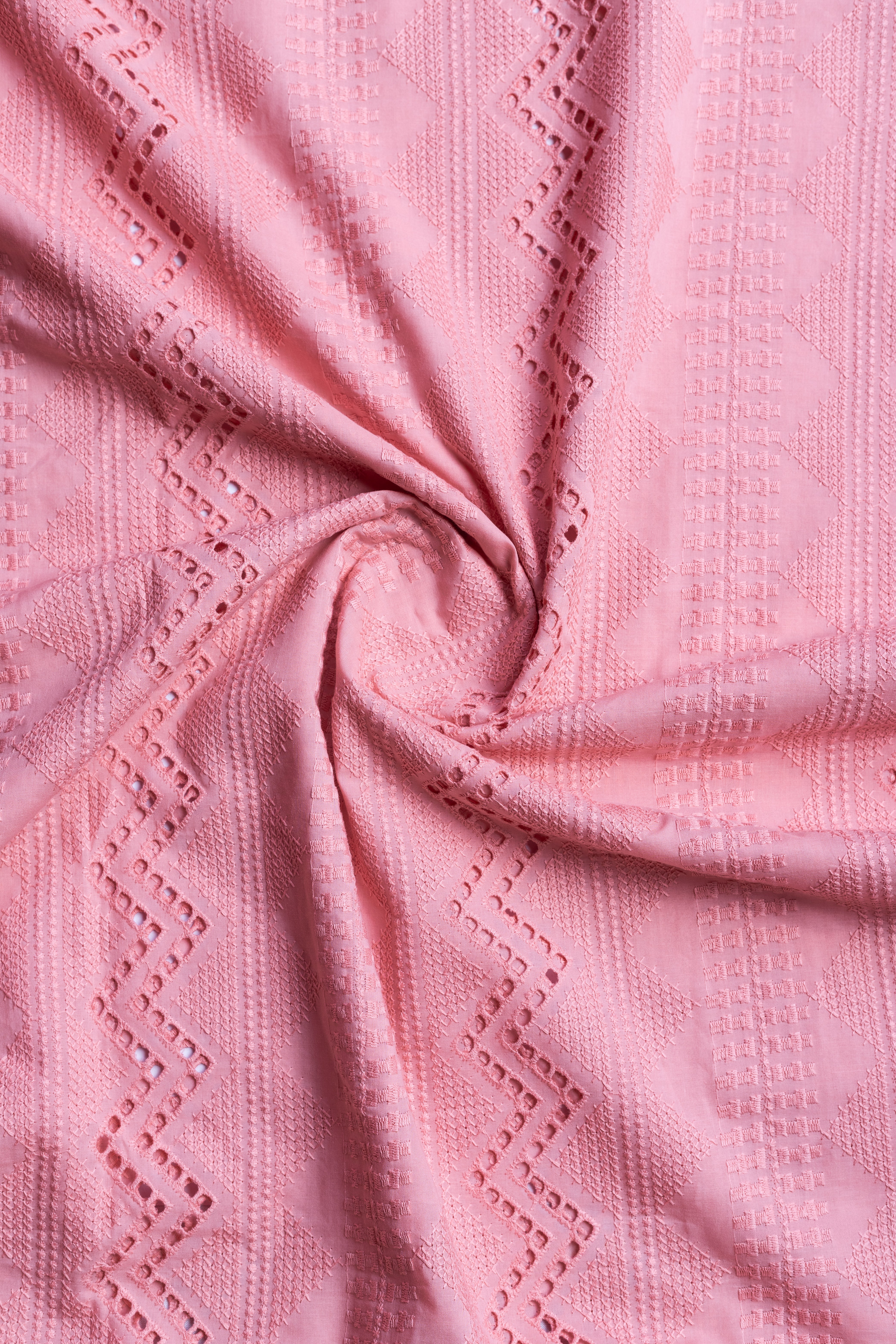 Afreen Embroidered Pink Cotton Fabric with Cutwork Sterling House