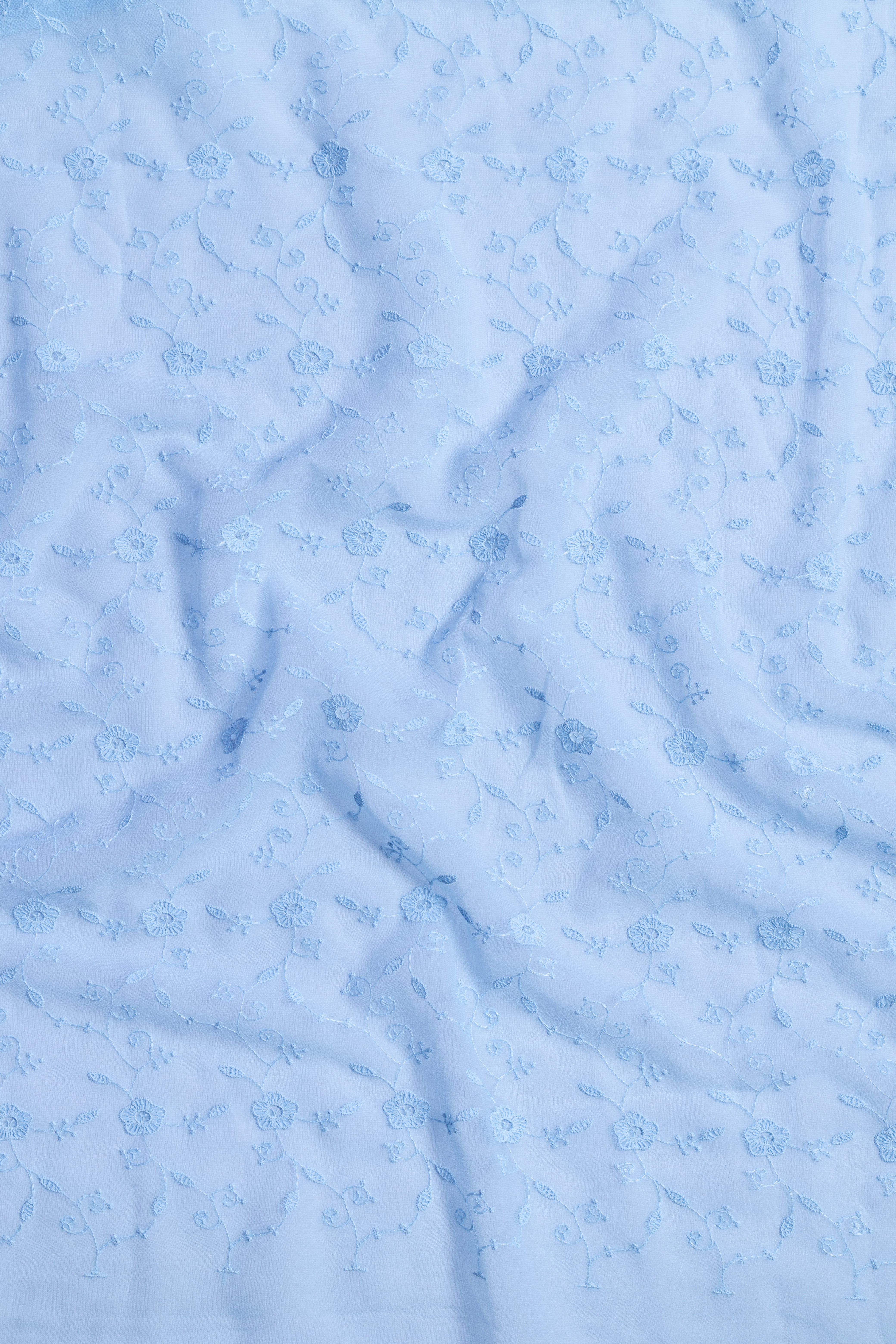 Afreen Misty Blue Fabric Embroidered Gorgette with Sequins