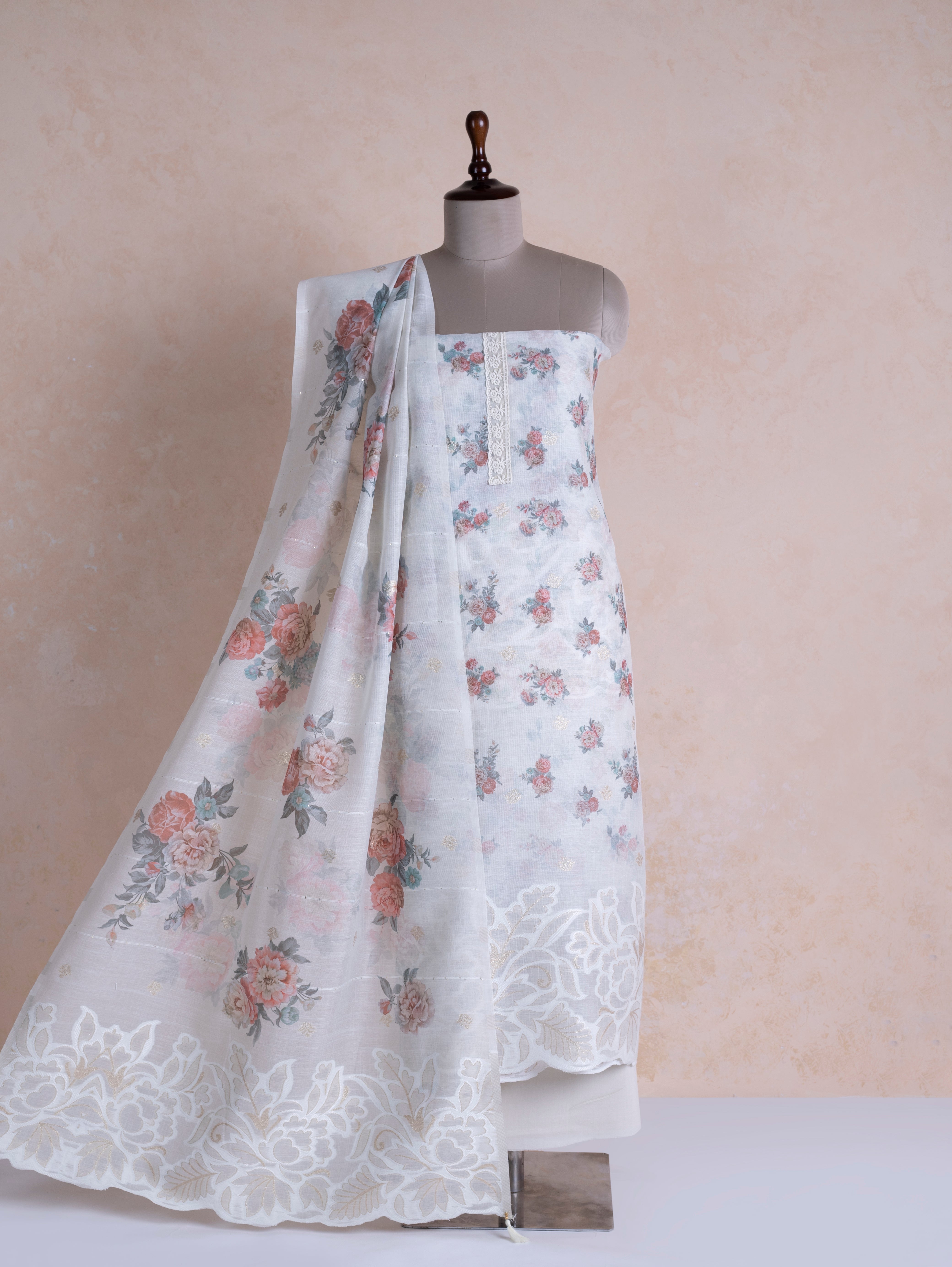 Linen Cotton with Zari Work