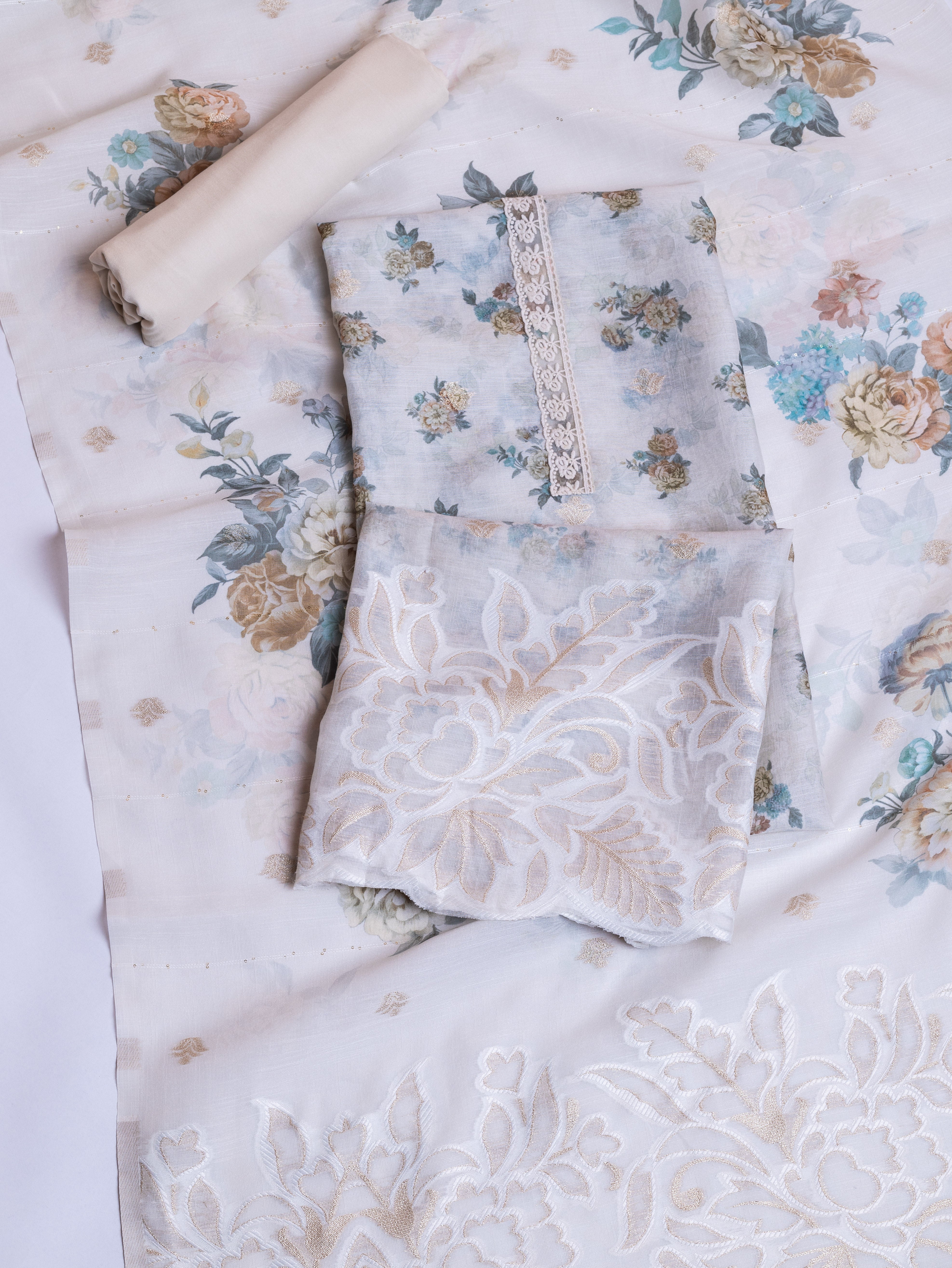 Linen Cotton with Zari Work