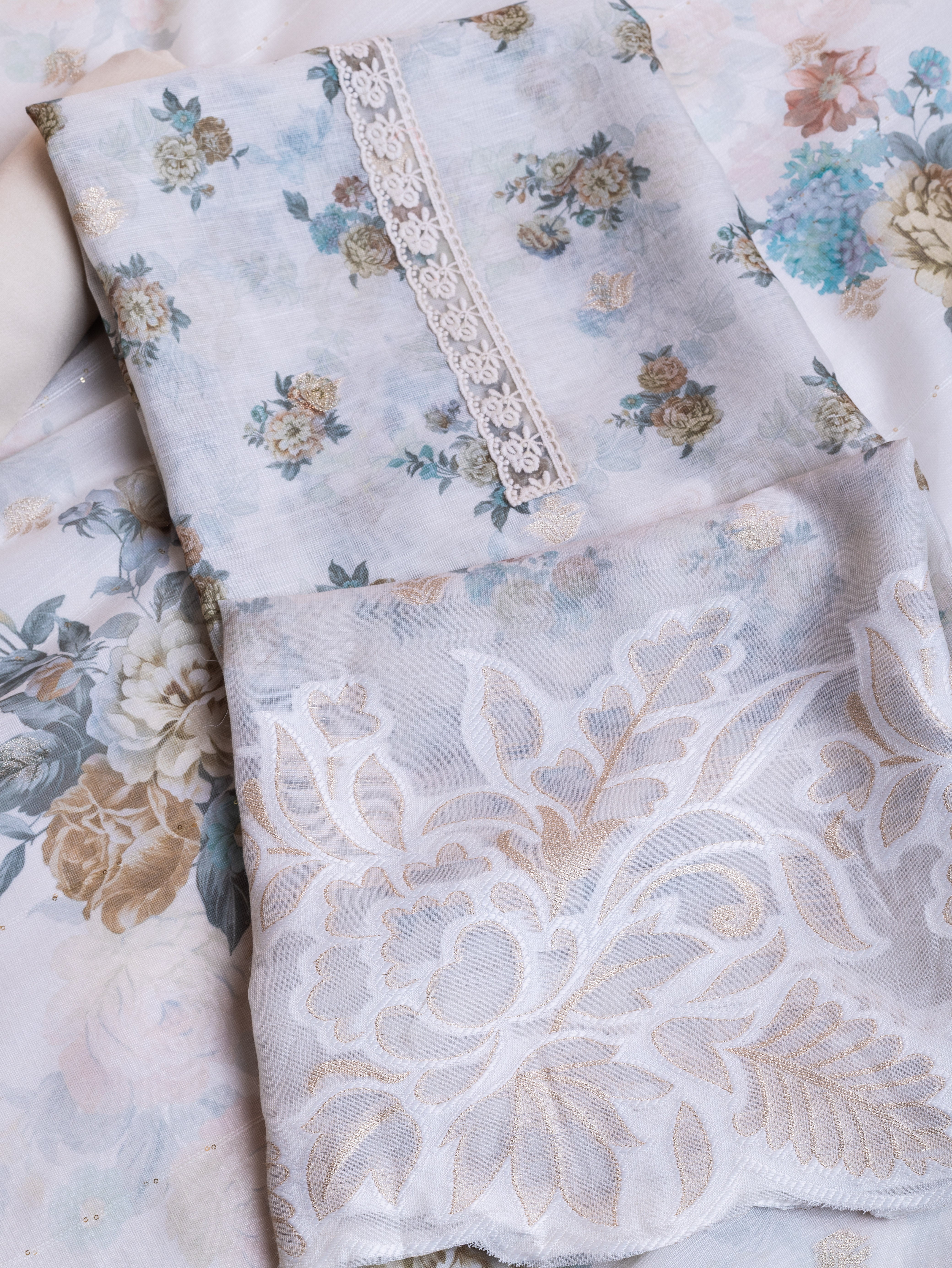 Linen Cotton with Zari Work