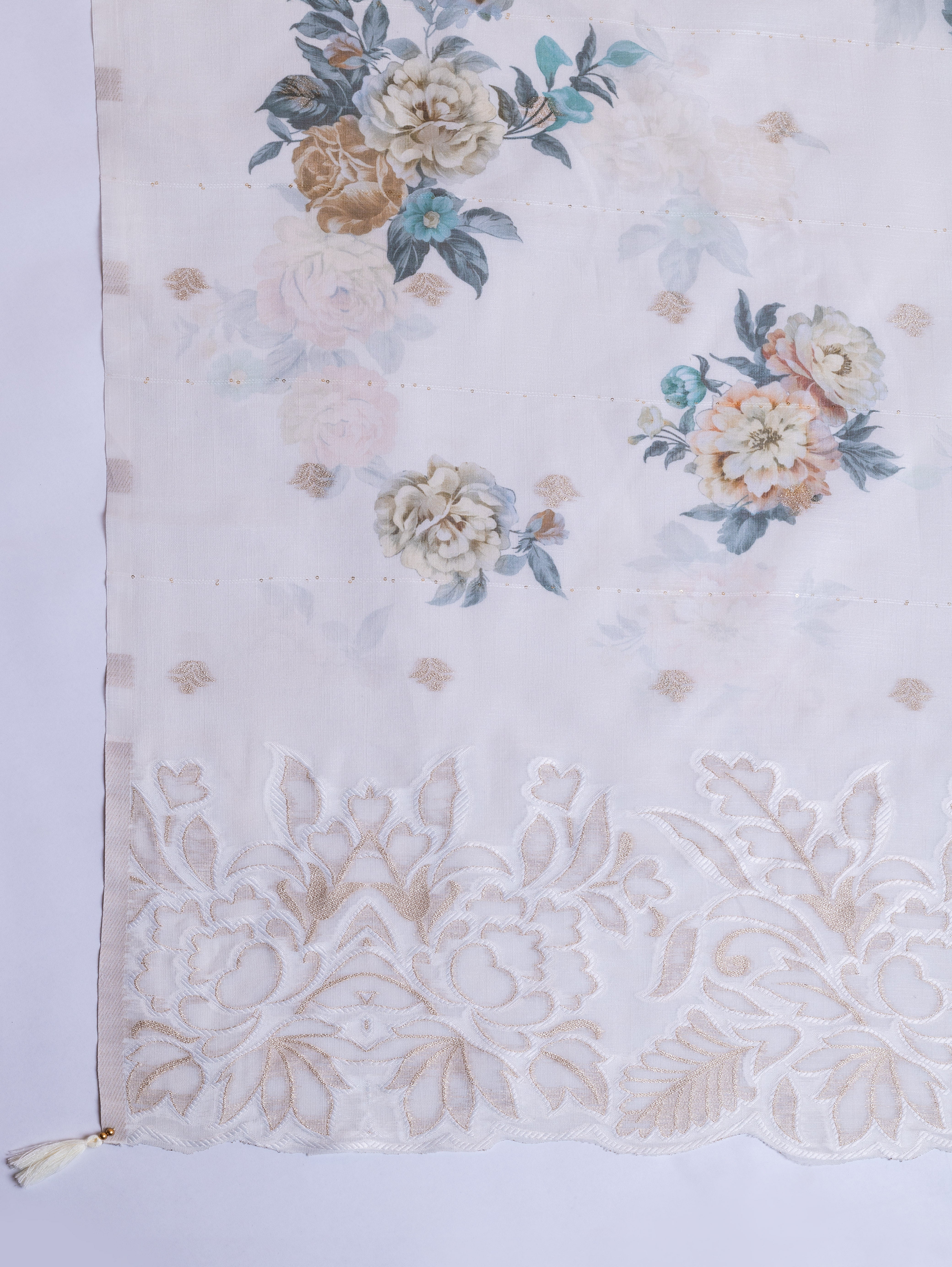 Linen Cotton with Zari Work