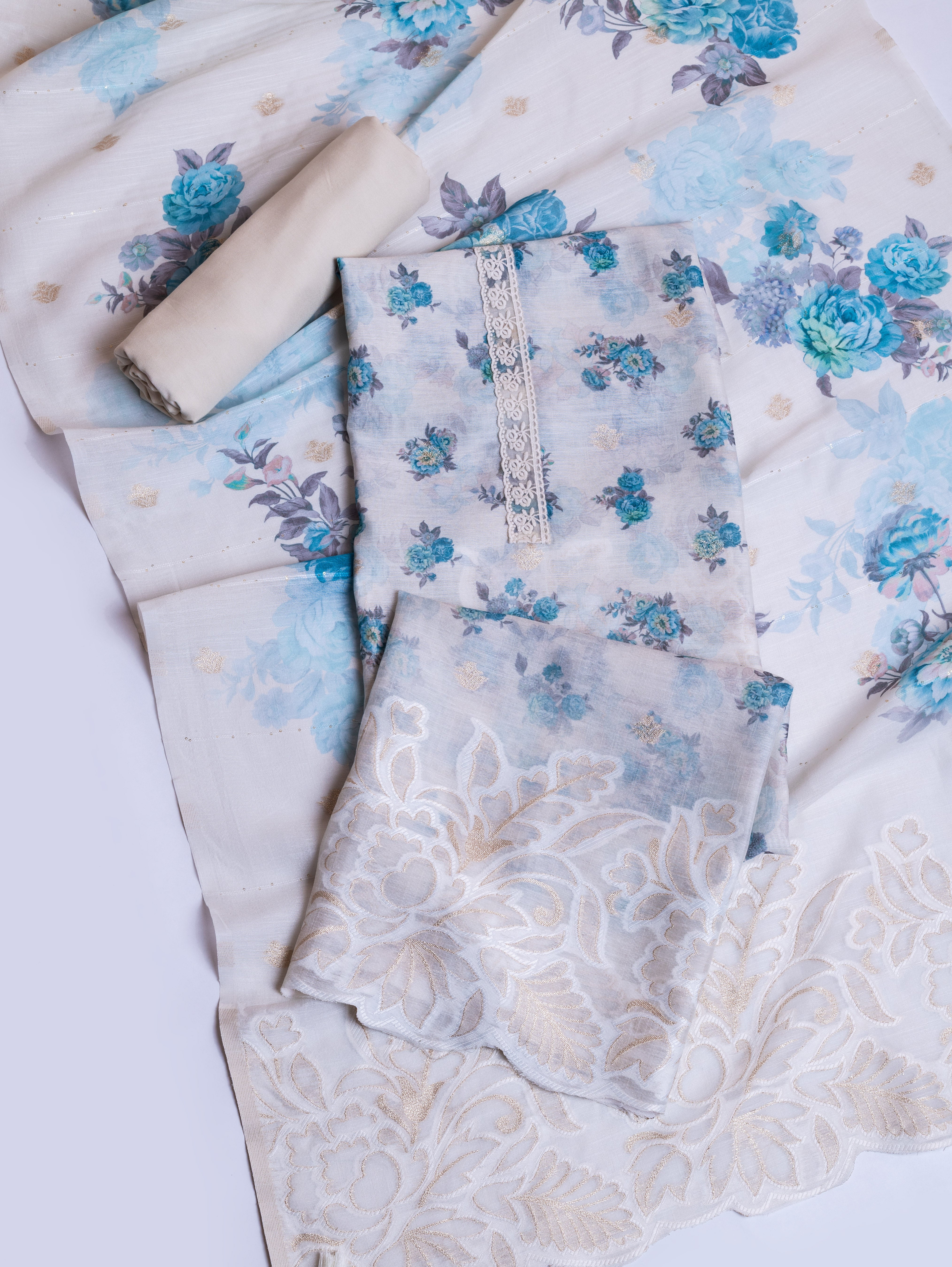 Linen Cotton with Zari Work