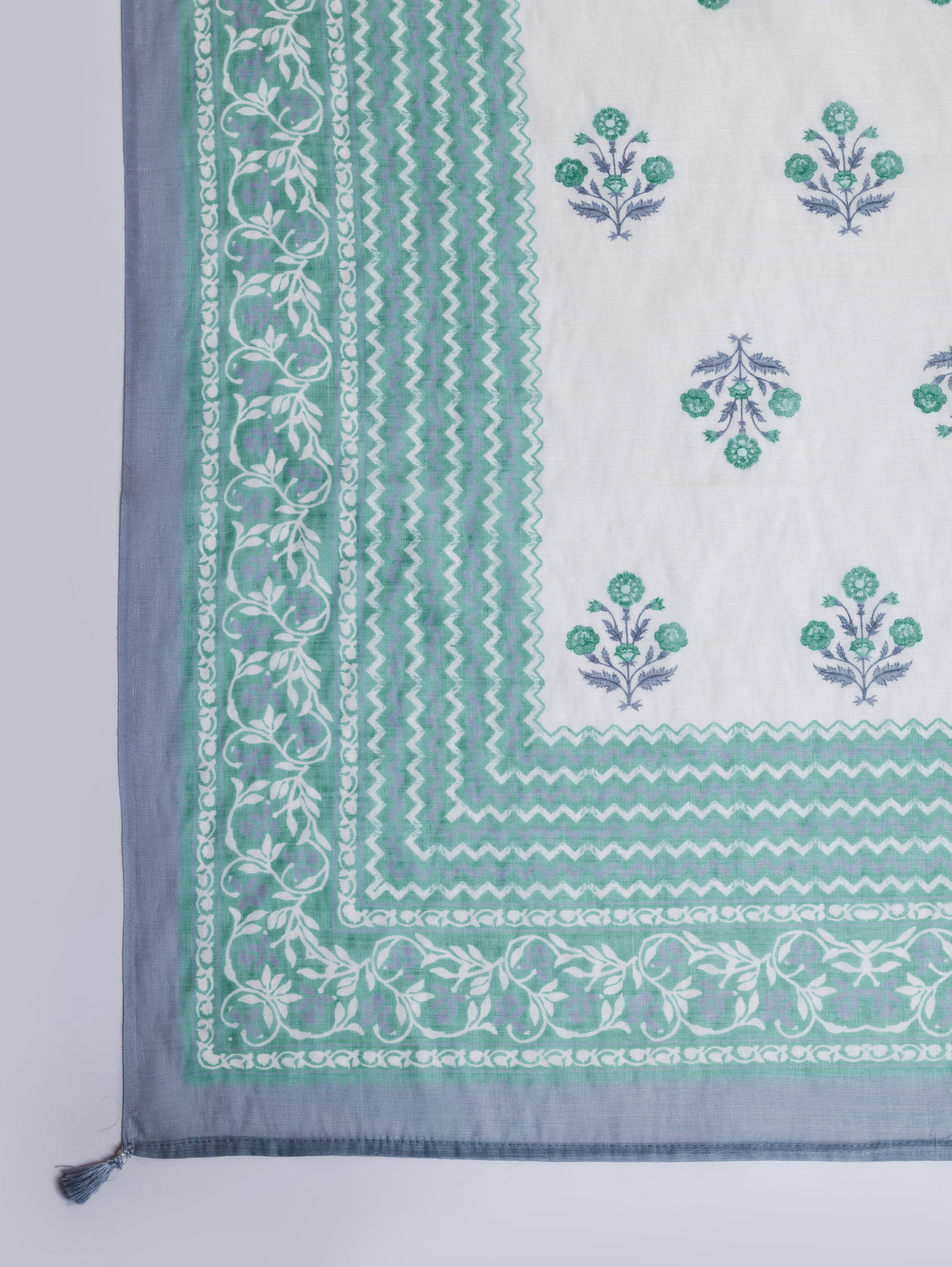 Linen Cotton Printed Bluesuit set