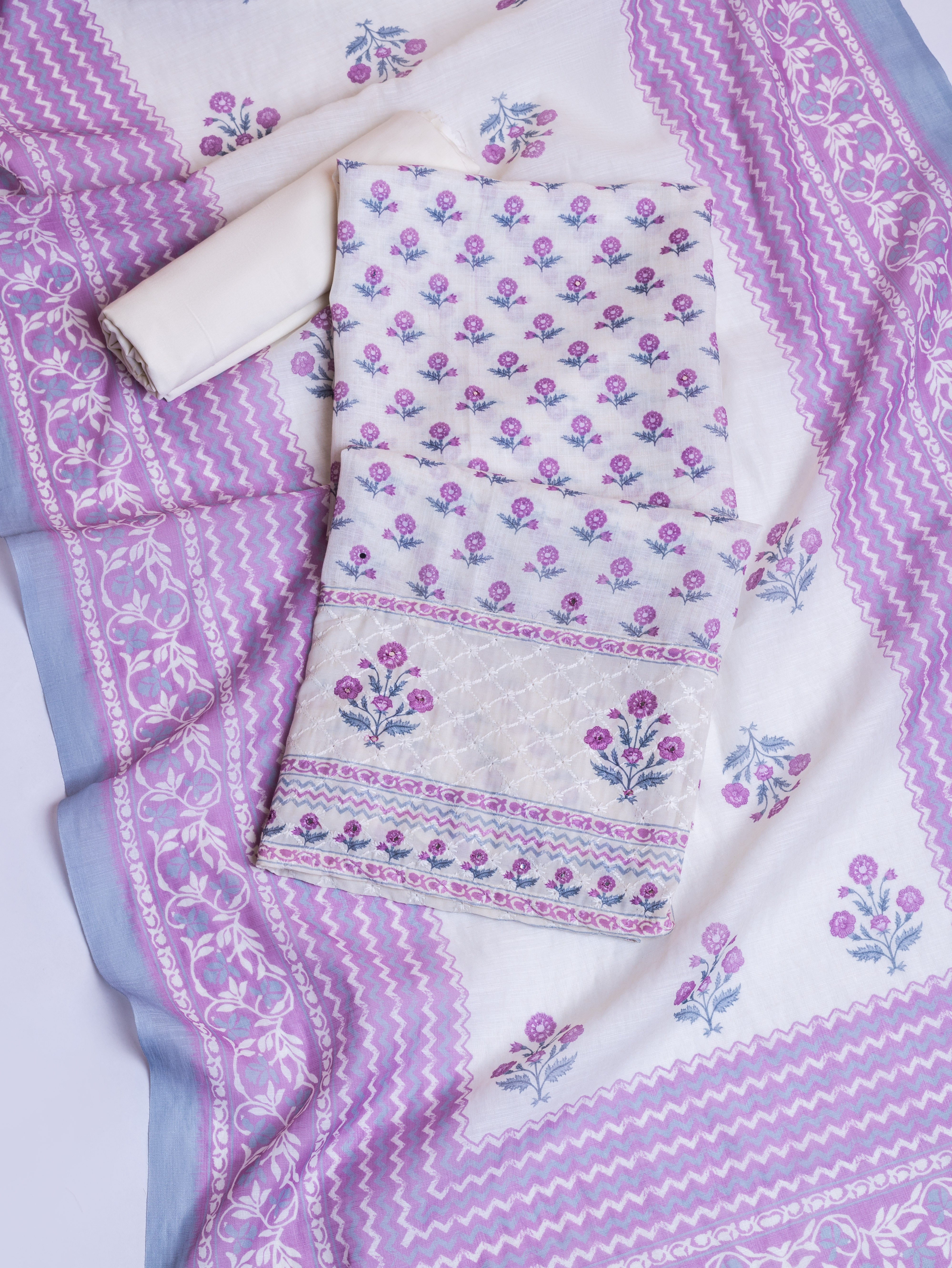 Linen Cotton printed suit set