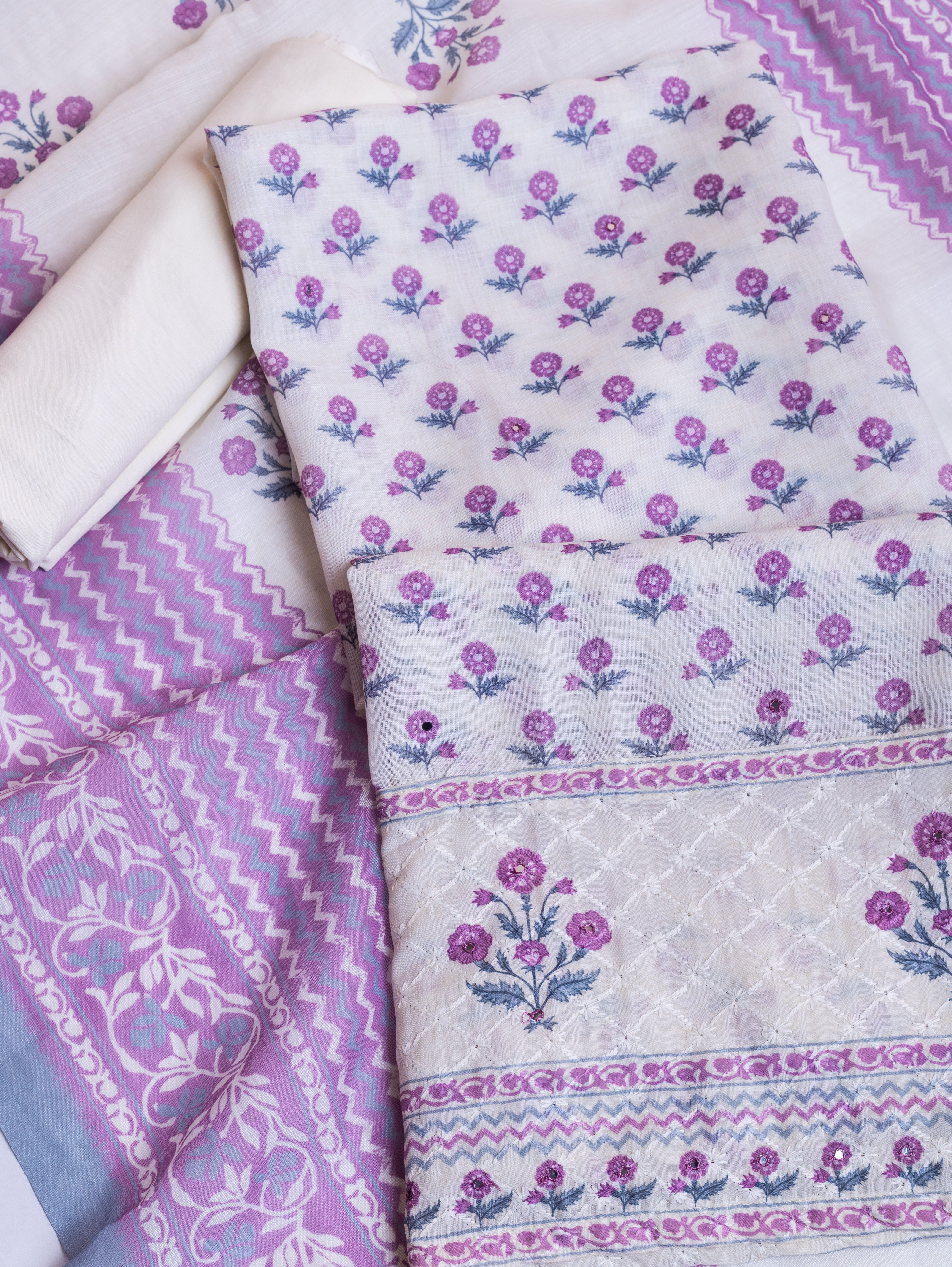 Linen Cotton printed suit set