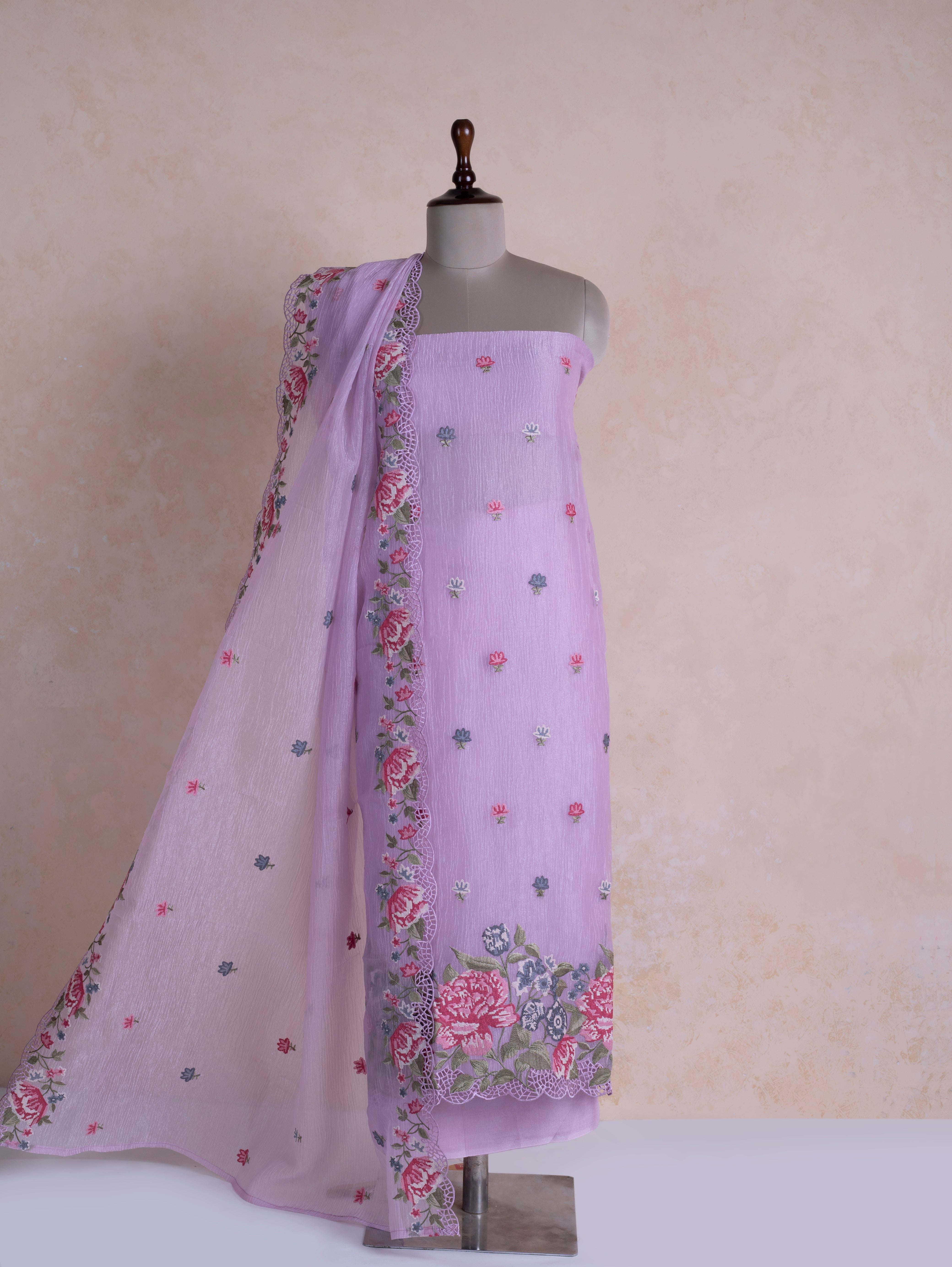 Luxe Lavender Shimmer Crush Organza