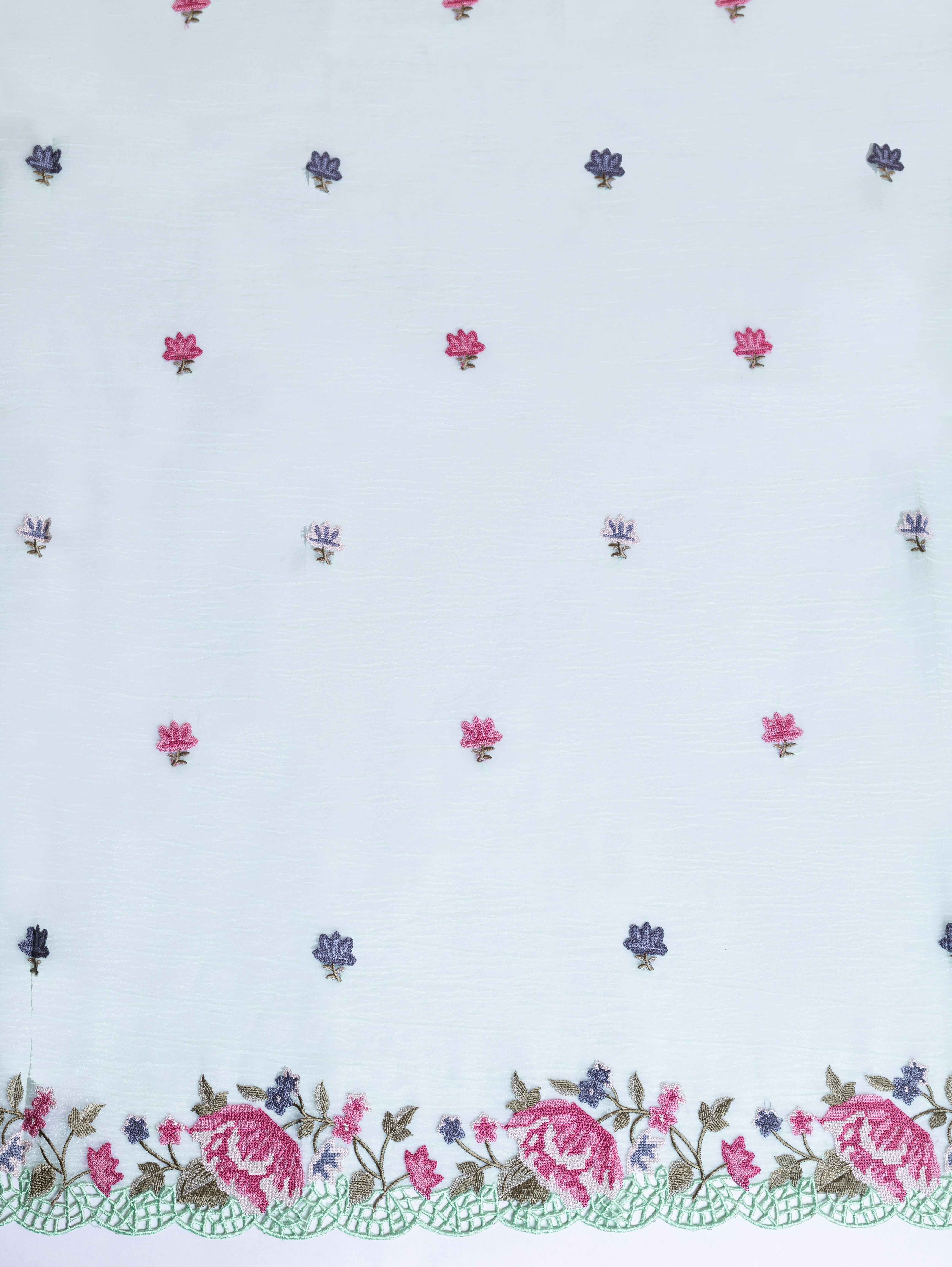 Luxe Green Shimmer Crush Organza