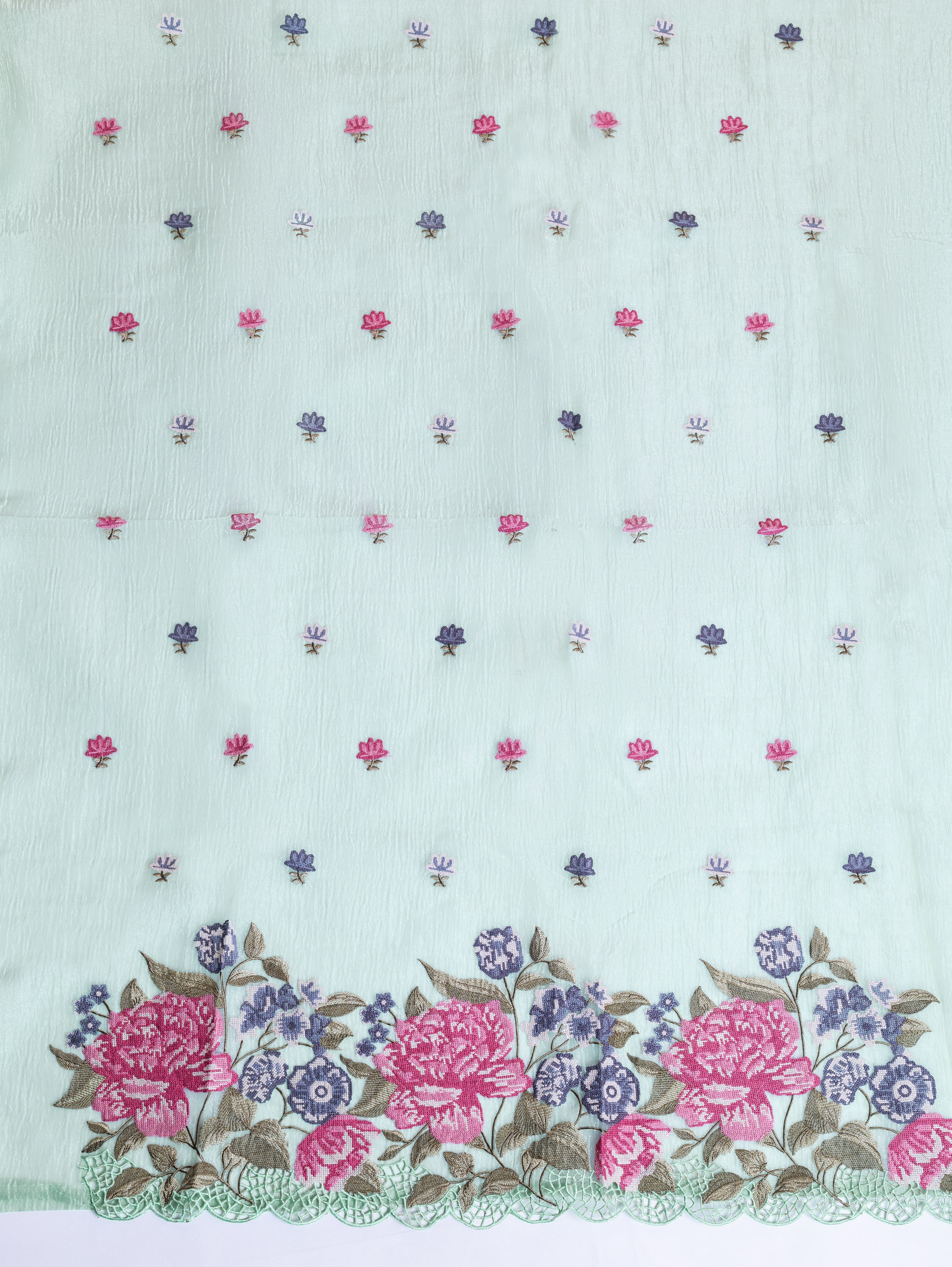 Luxe Green Shimmer Crush Organza