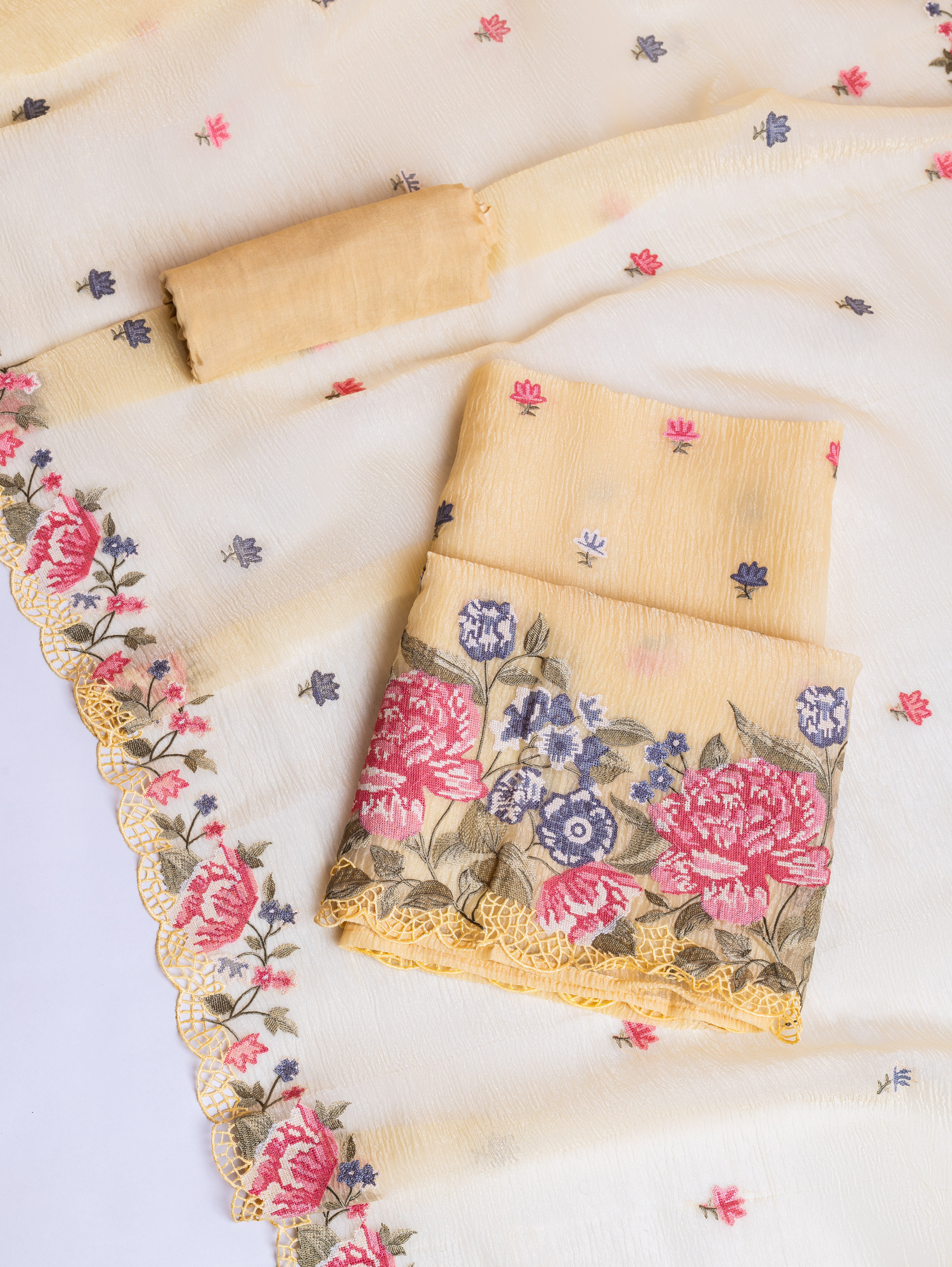 Luxe Yellow Shimmer Crush Organza